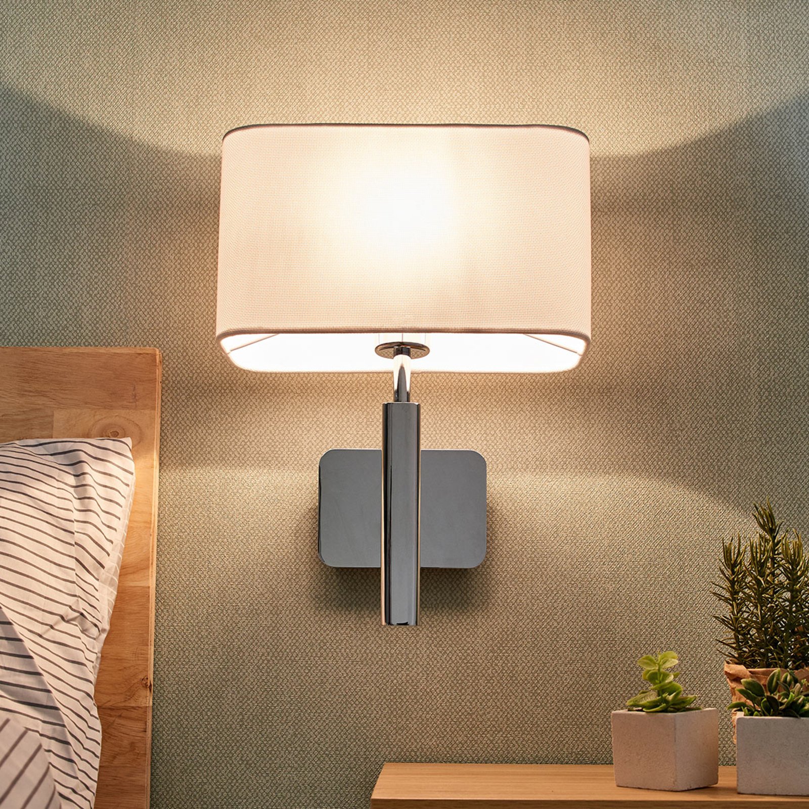 Jettka Wandleuchte White/Chrome - Lucande