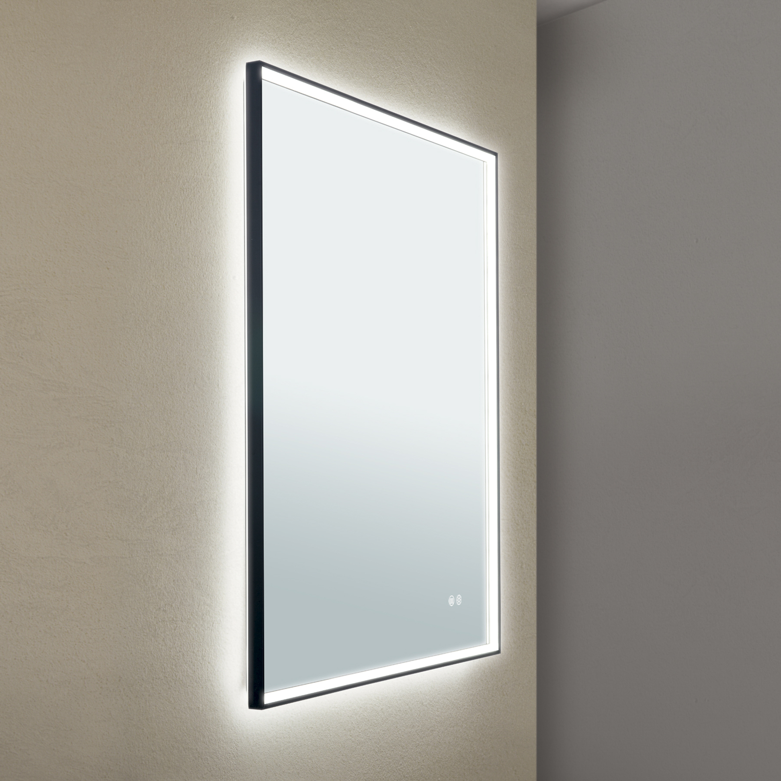 Ramme LED-speil, 70 x 90 cm, CCT, antidugg, dimbar