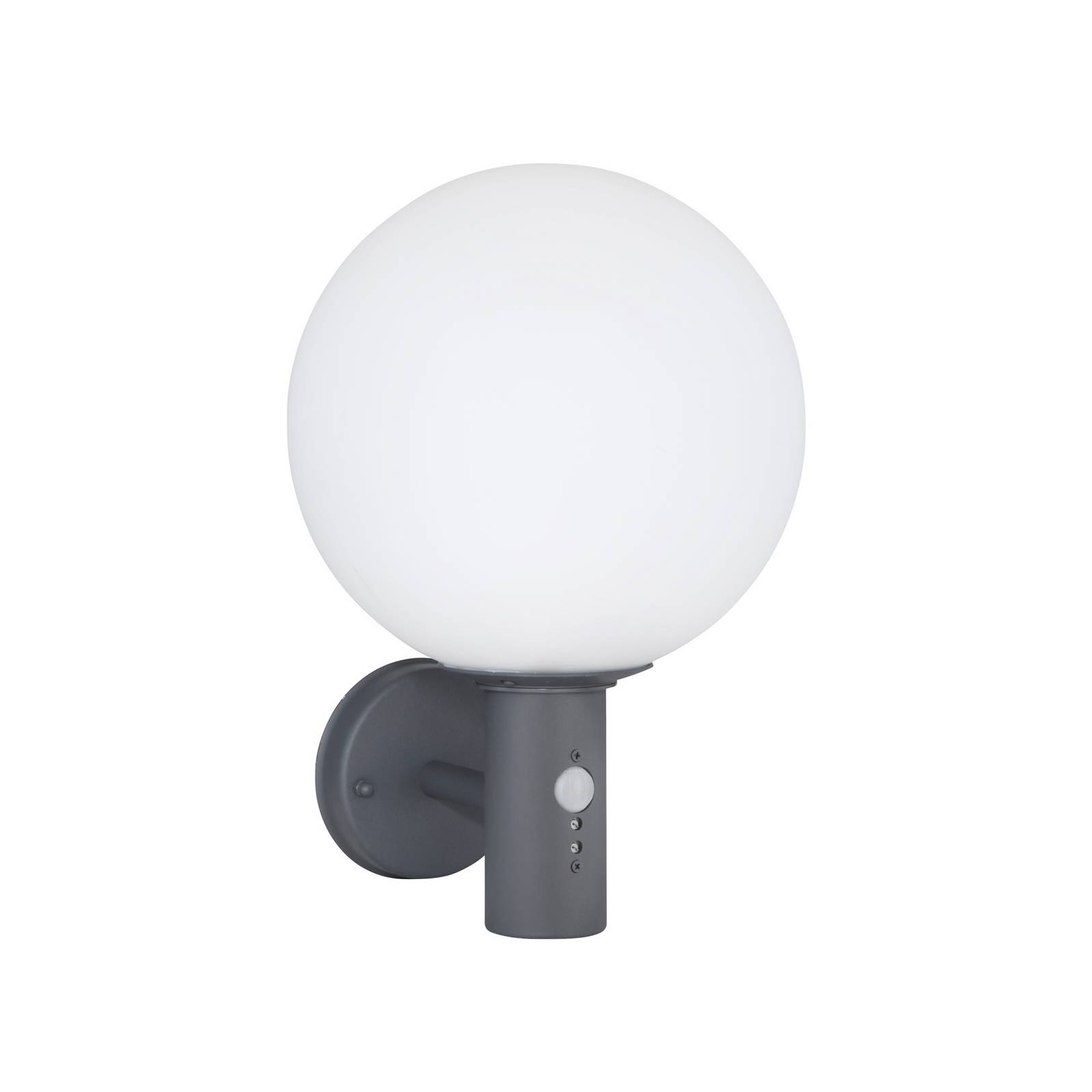 Außenwandlampe Ossy, anthrazit/weiß, Sensor, IP44, E27