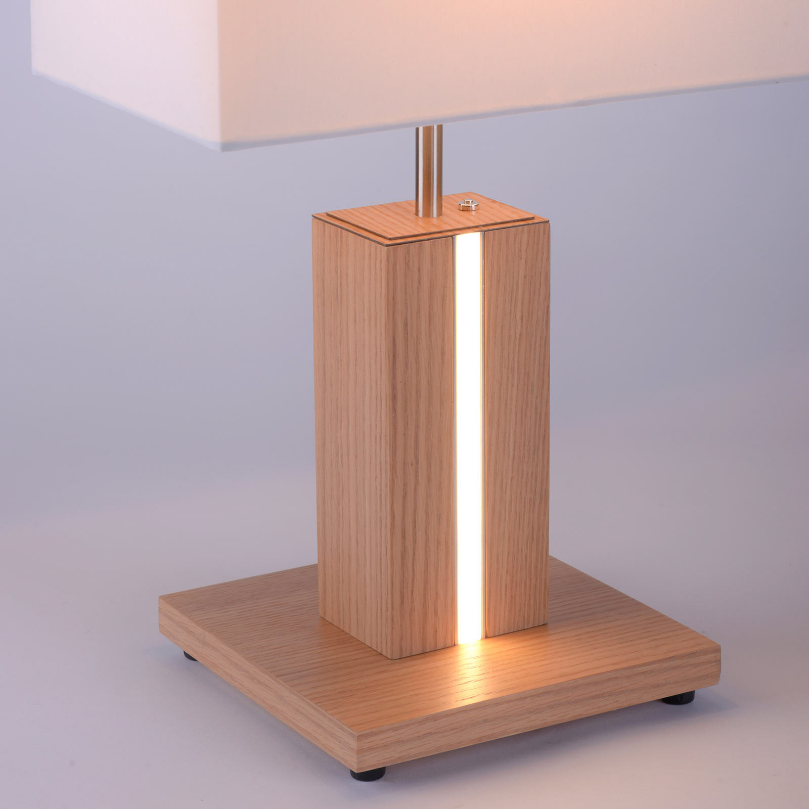 Amanda table lamp, wood look, two light sources