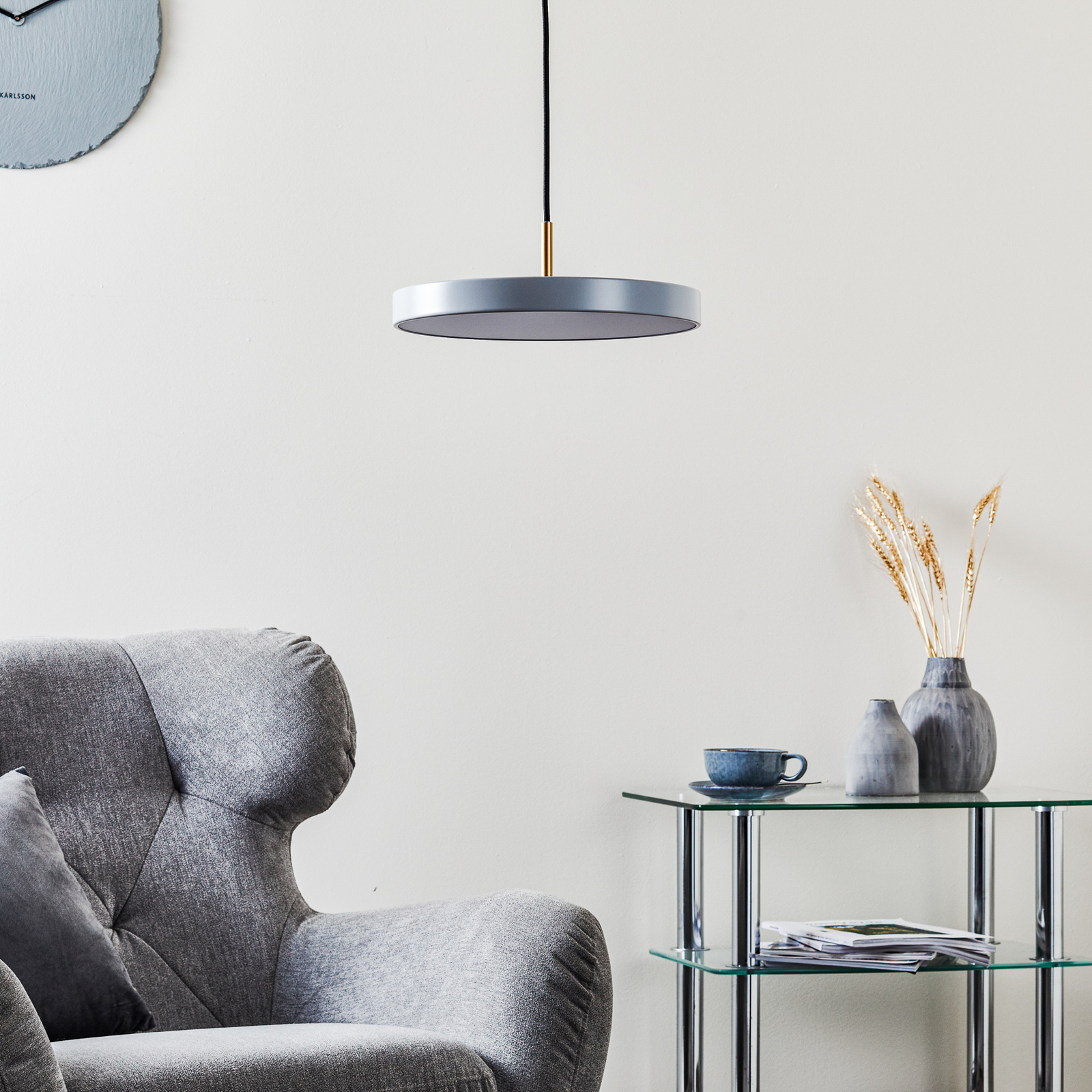 UMAGE Asteria mini hanging light brass light grey