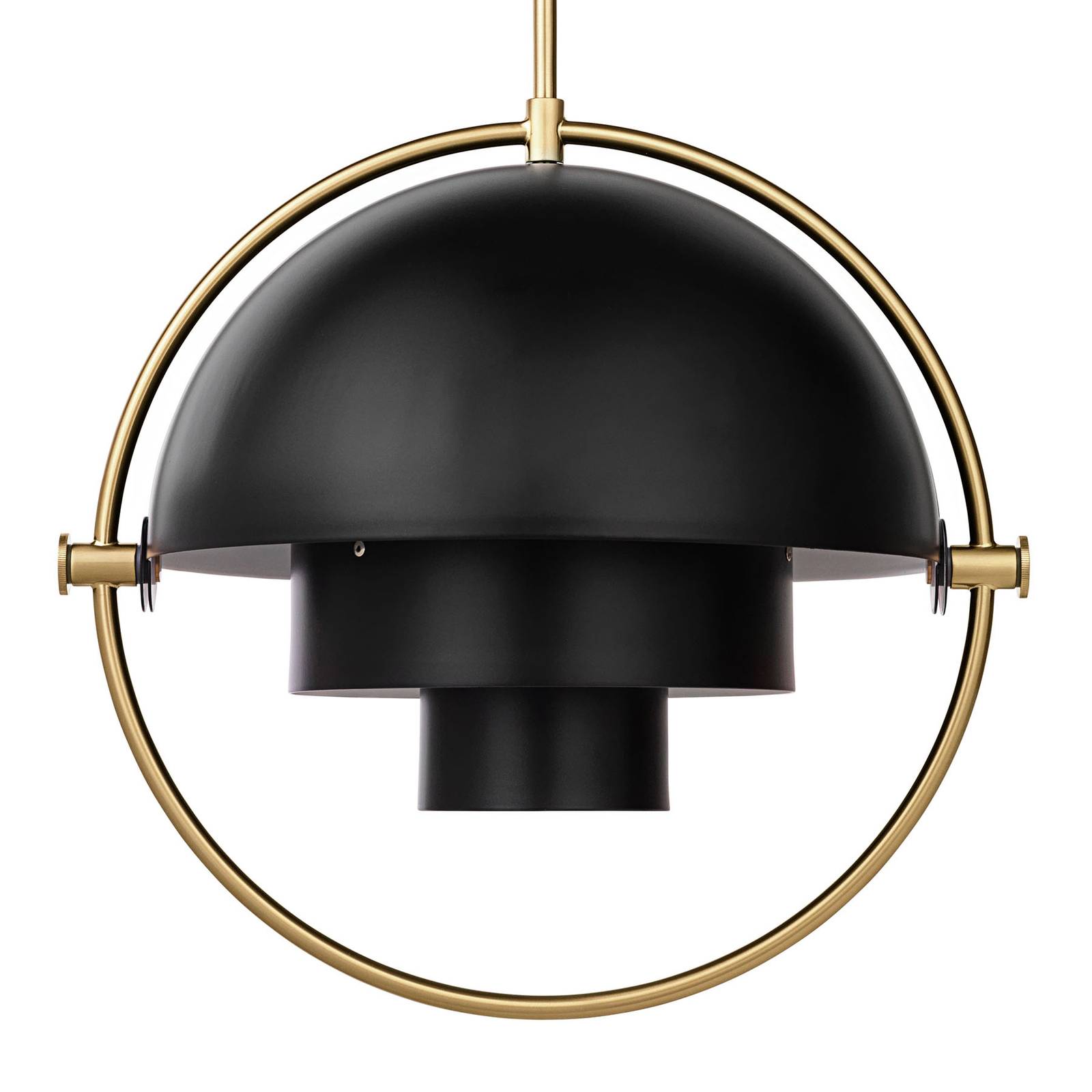 GUBI Multi-Lite hanging lamp 32 cm brass/black, for Living / Dining Room, steel, E27, 60 W