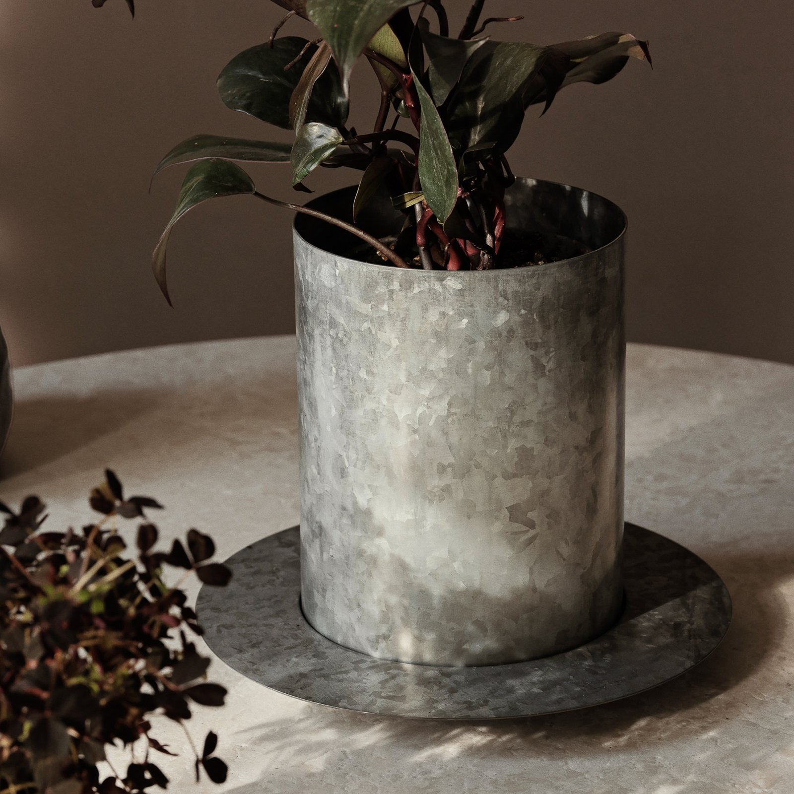 ferm LIVING Pot de fleurs Auran, gris, hauteur 21 cm, fer