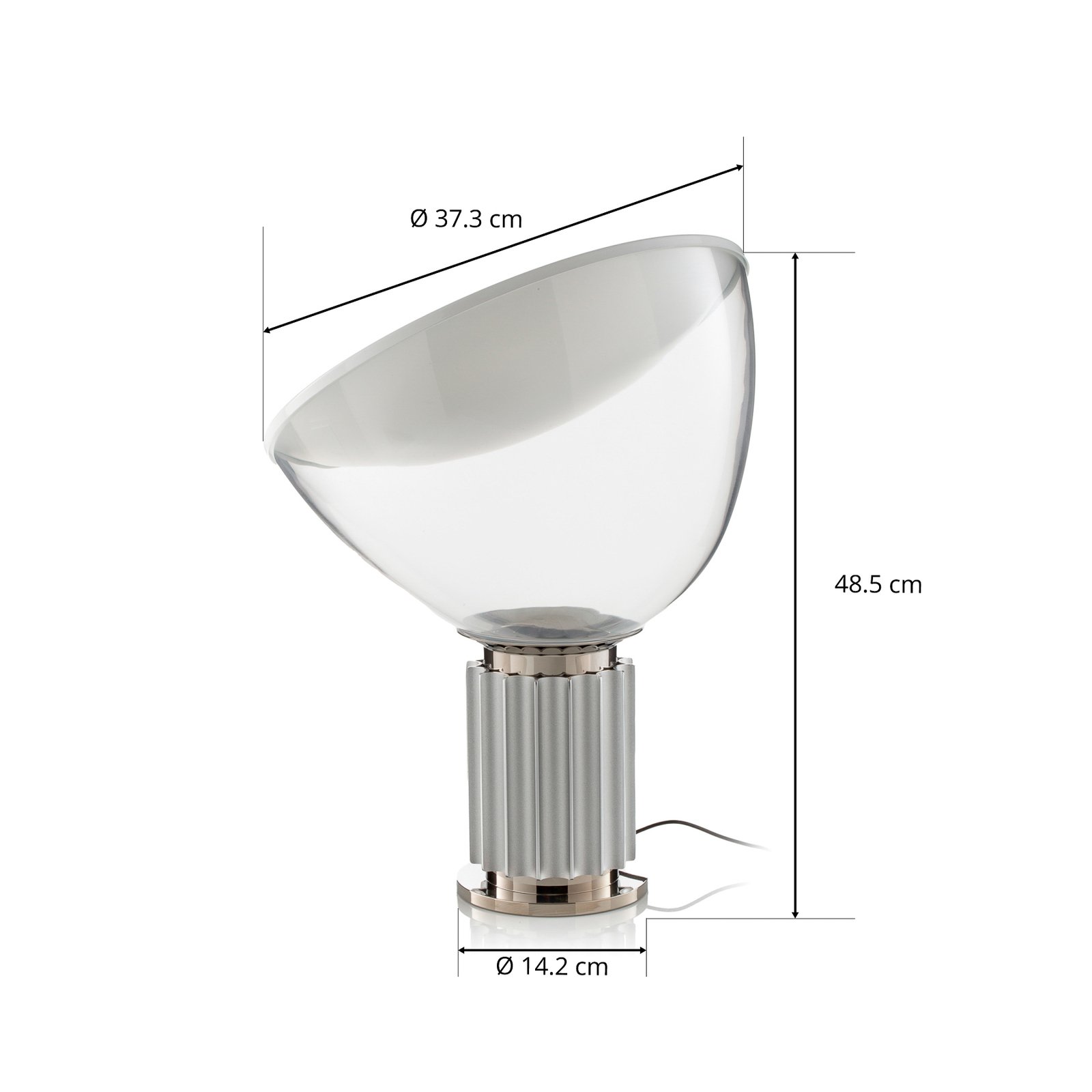 FLOS Taccia small - LED stolní lampa, hliník