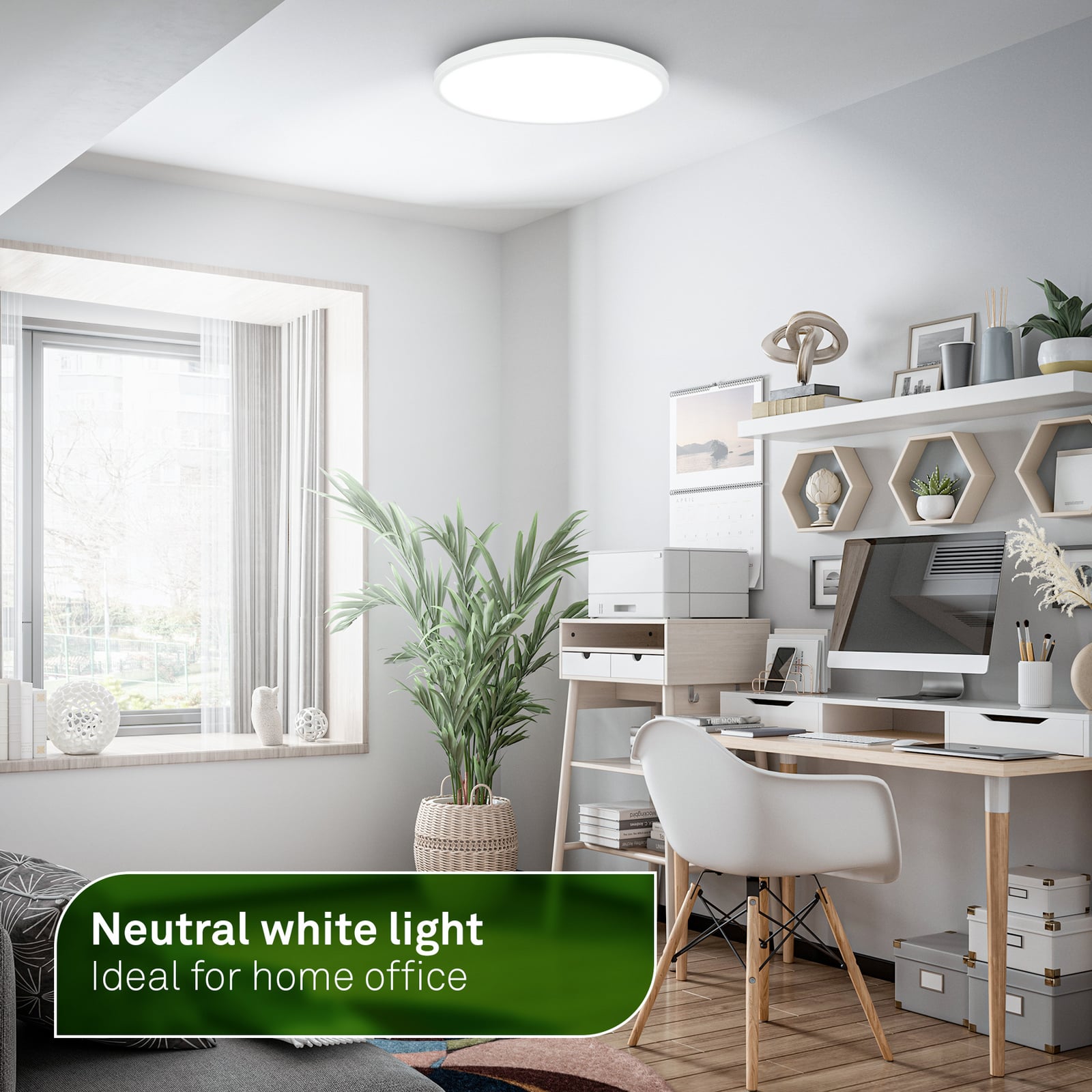 Plafonieră LED Kaida, albă, Ø 30 cm, EEK A, 4.000 K Plafonieră LED Kaida, albă, Ø 30 cm, EEK A, 4.000 K