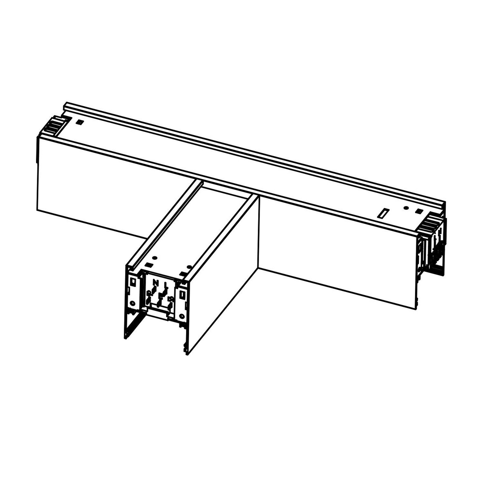 SLC LED Τ-γωνία κομμάτι Click, AC, σύνδεση αριστερά, μαύρο