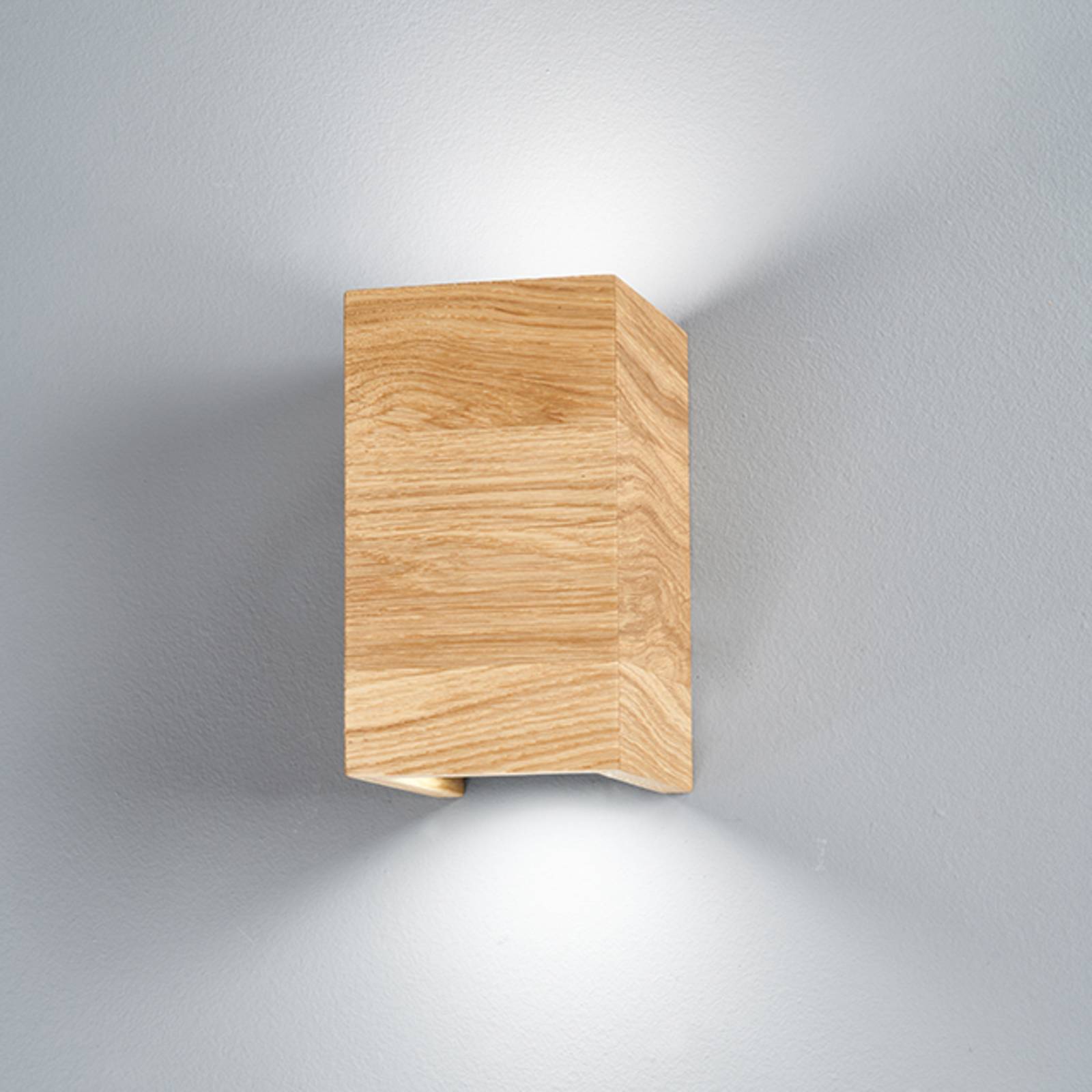 LED-vegglampe Shine-Wood eik 2xGU10 10x18cm