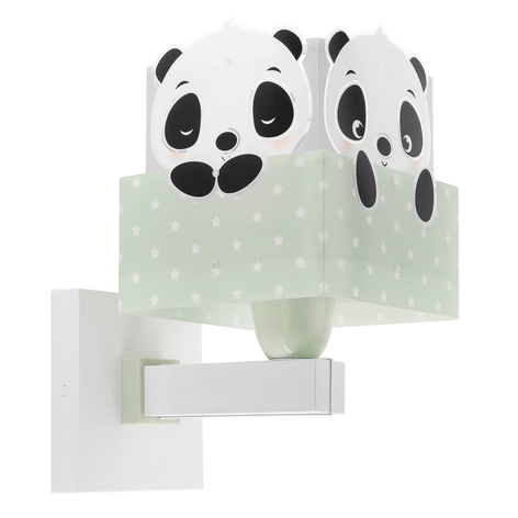 Dalber Panda Wandleuchte mit Stecker, grün