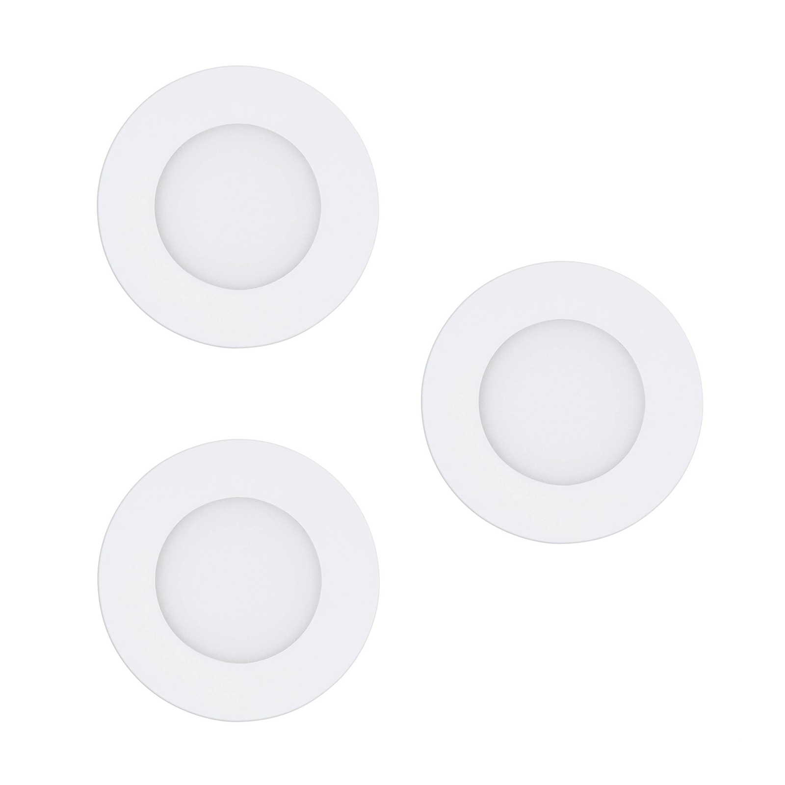 Tunable White Einbauleuchten 3er-Set in Nickel-Matt Connect LED RGBW 