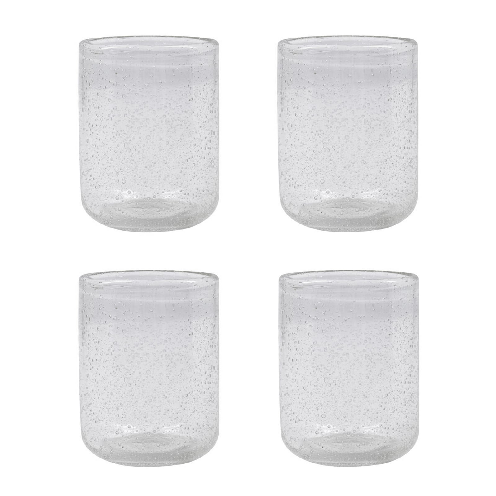 HDRich Bicchiere da acqua, 11x10 cm, vetro a bolle, set da 4 pezzi - House
