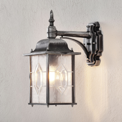 Zewn. lampa ścienna MILANO, cz./sr., skier. w dół