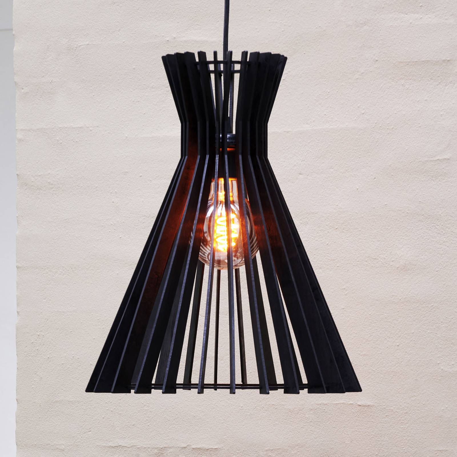 Nordlux Suspension Groa en bois noire