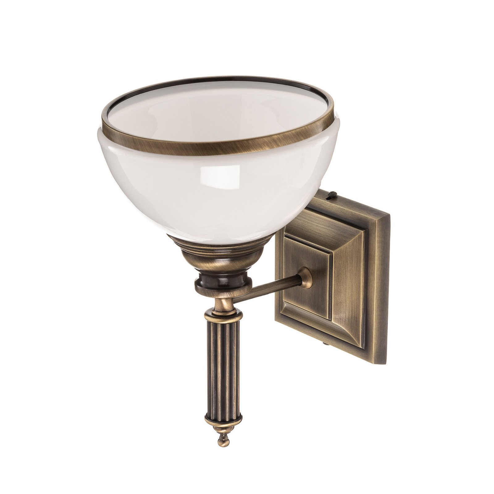 Petro wall light, antique with glass lampshade