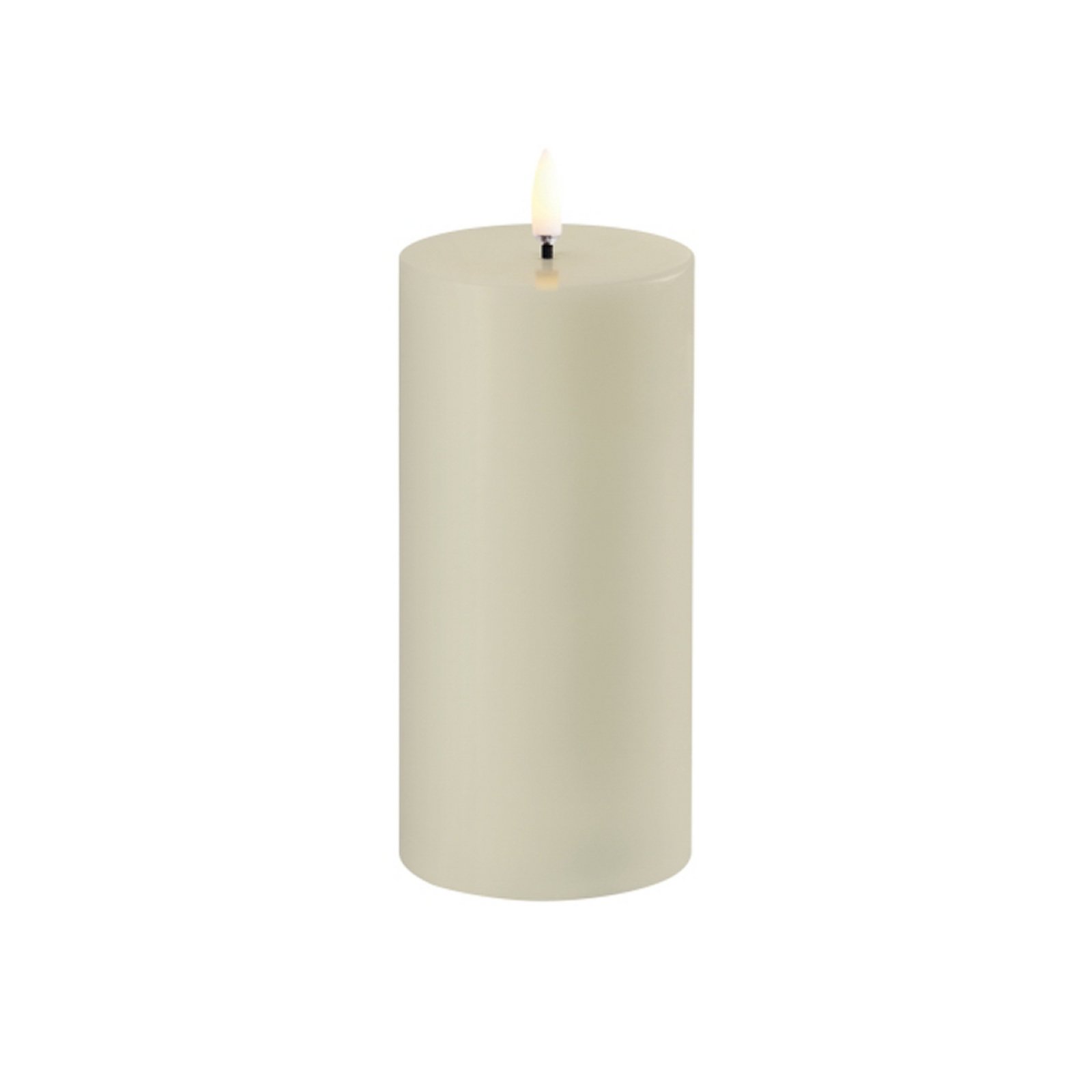 Candela LED PILLAR, grigio chiaro Altezza 15 cm Cera - Uyuni Lighting