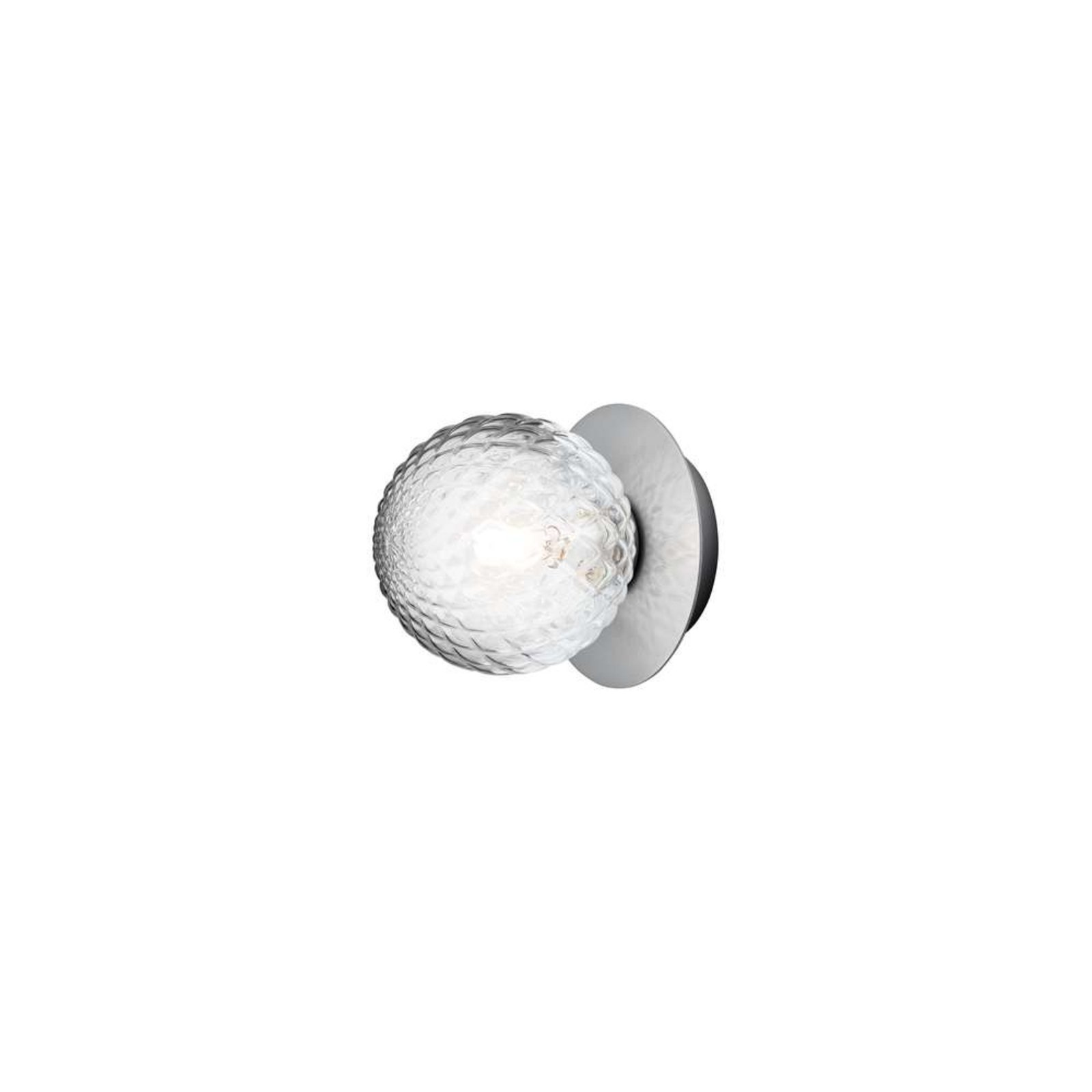 Liila 1 Wall/Ceiling Lamp IP44 Small Light Silver/Optic Clear - Nuura