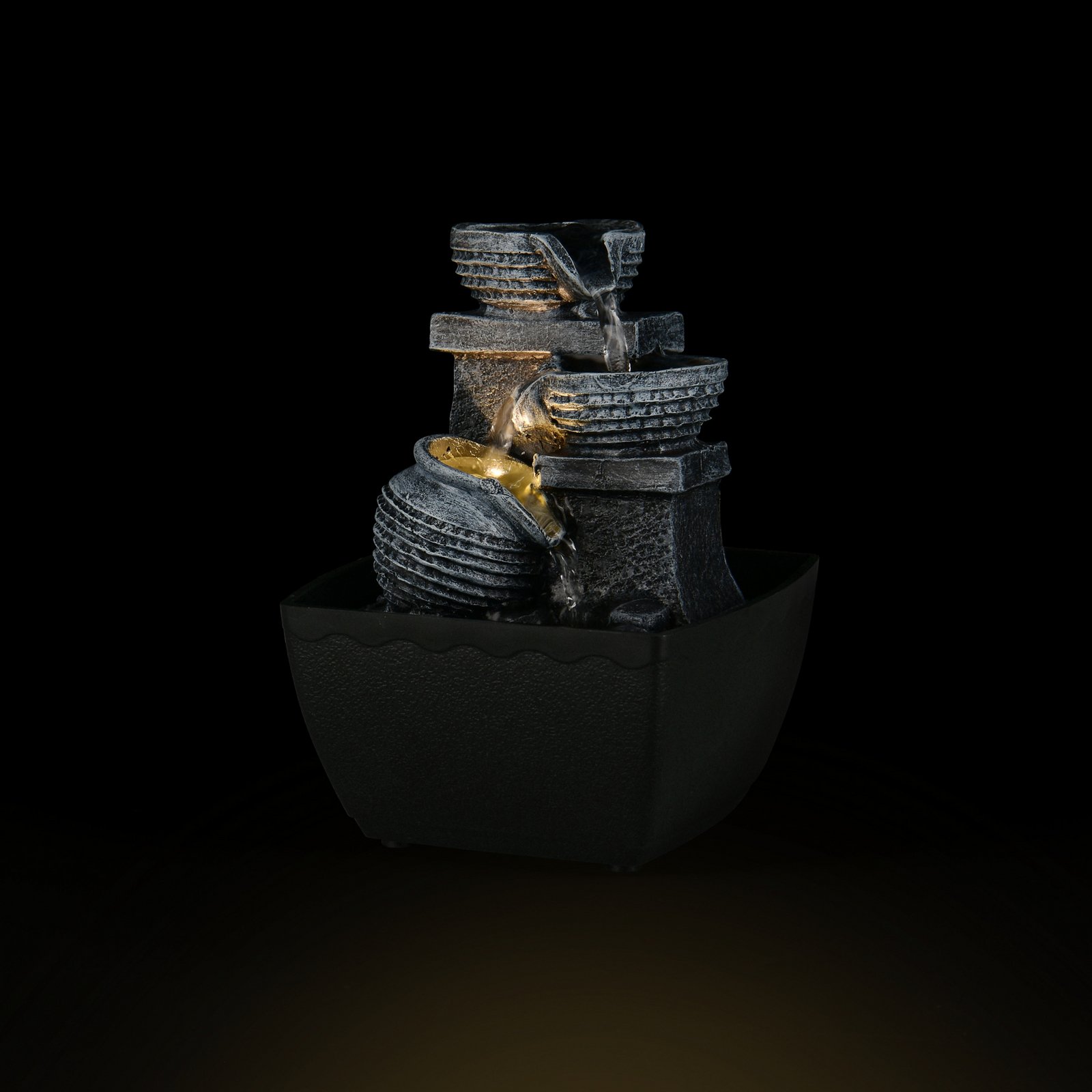 LED asztali világítás Luma, barna, magasság 18 cm, műgyanta, USB