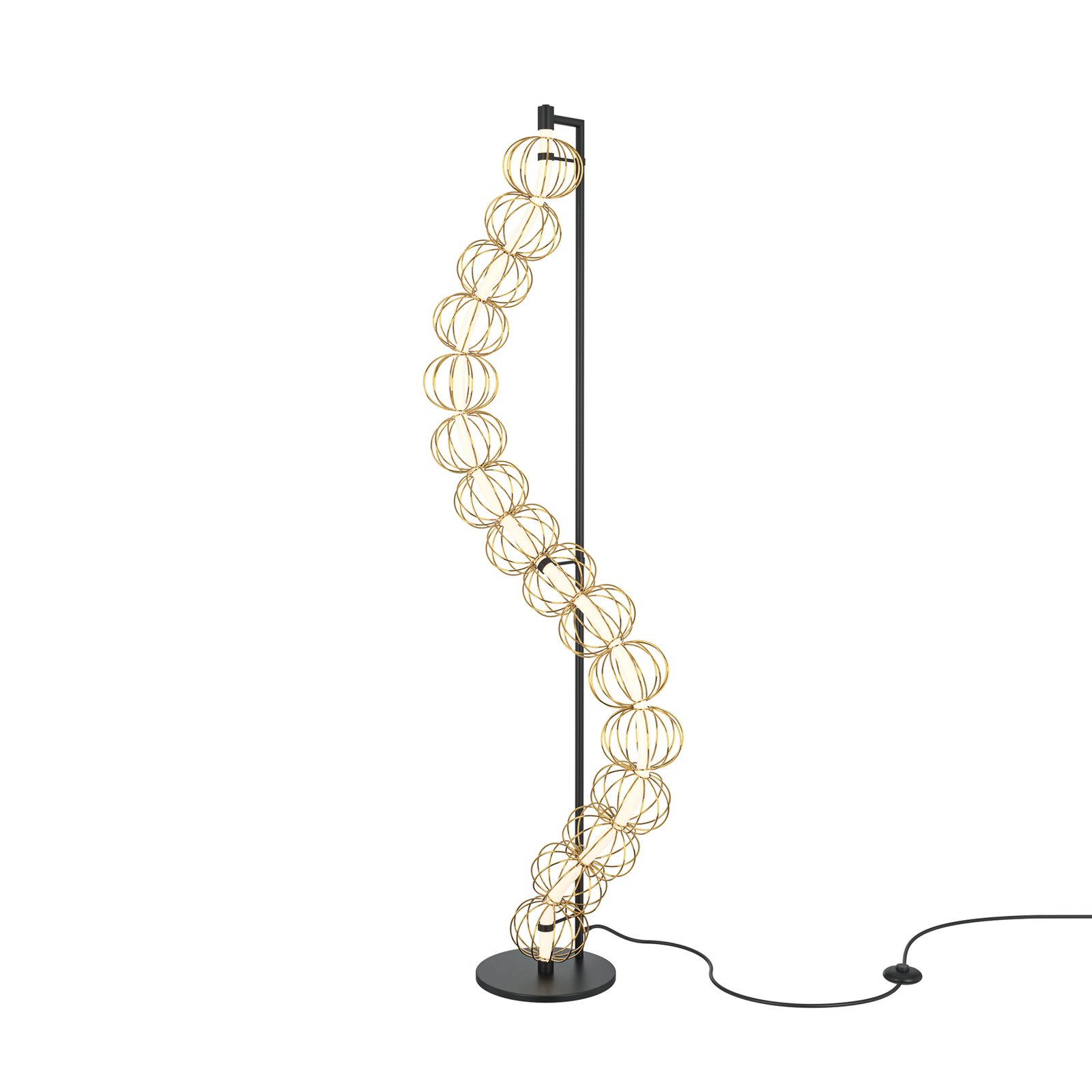 Maytoni LED-gulvlampe Golden Cage, høyde 154 cm, metall