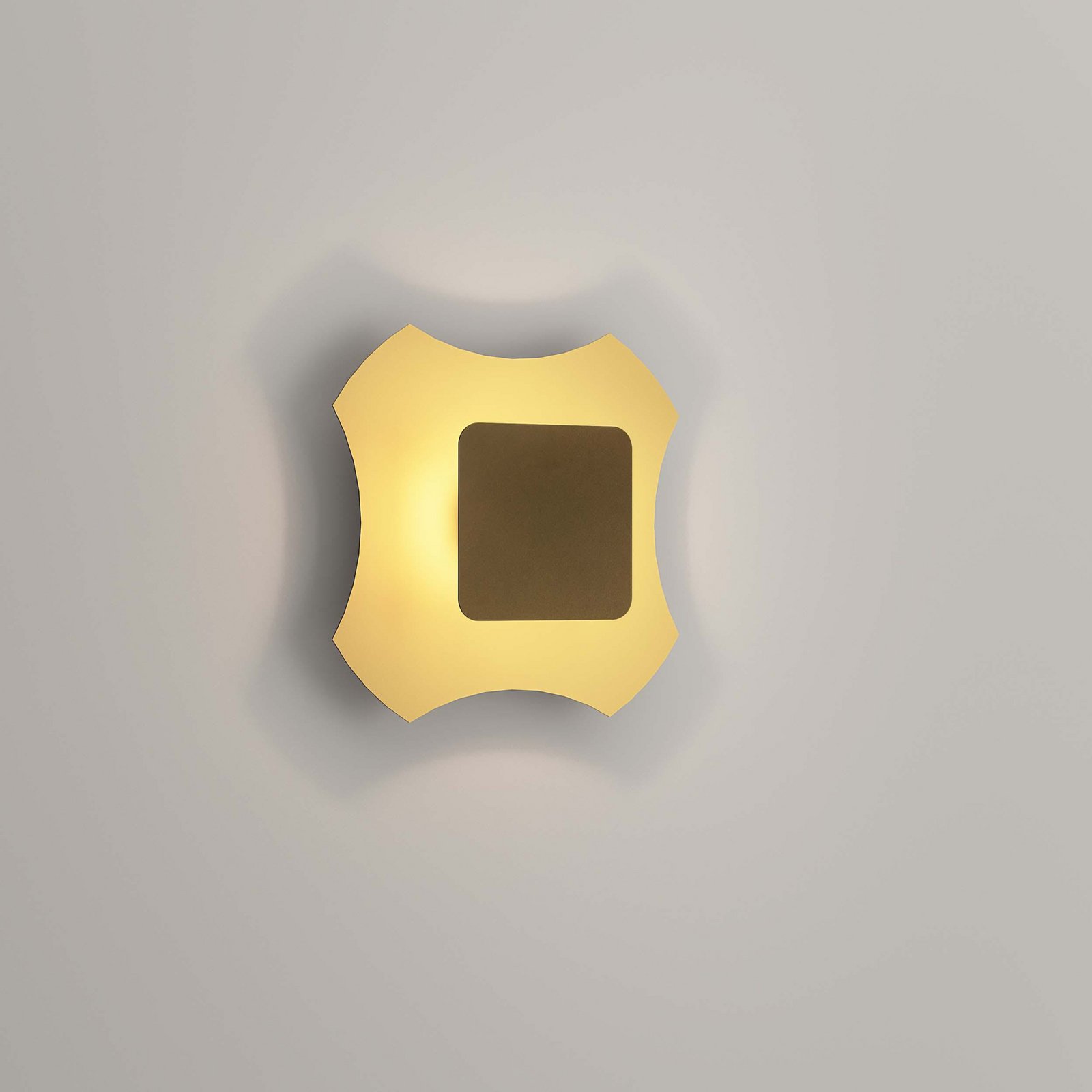 OLEV LED-Wandlampe ORNATO SQUARE, gold/braun, Metall 2.700 K