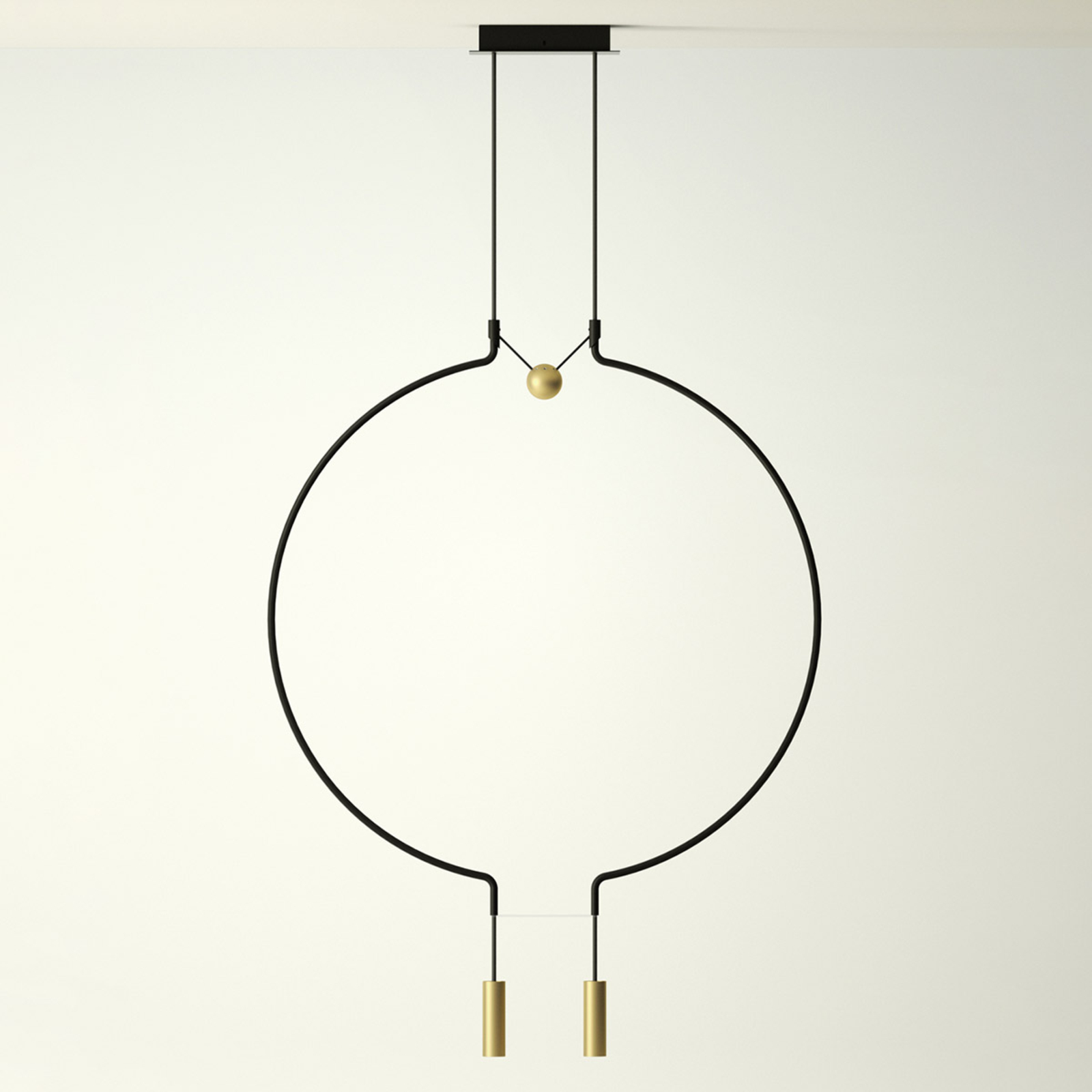 Axolight Liaison M2 Hängelampe schwarz/gold 84cm