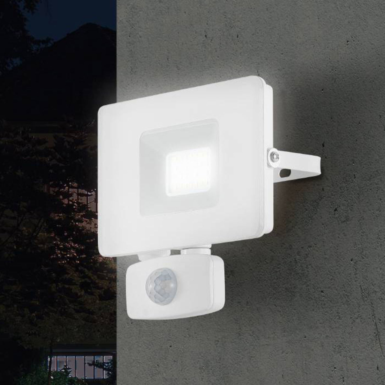 LED-Außenstrahler Faedo 3 mit Sensor, weiß