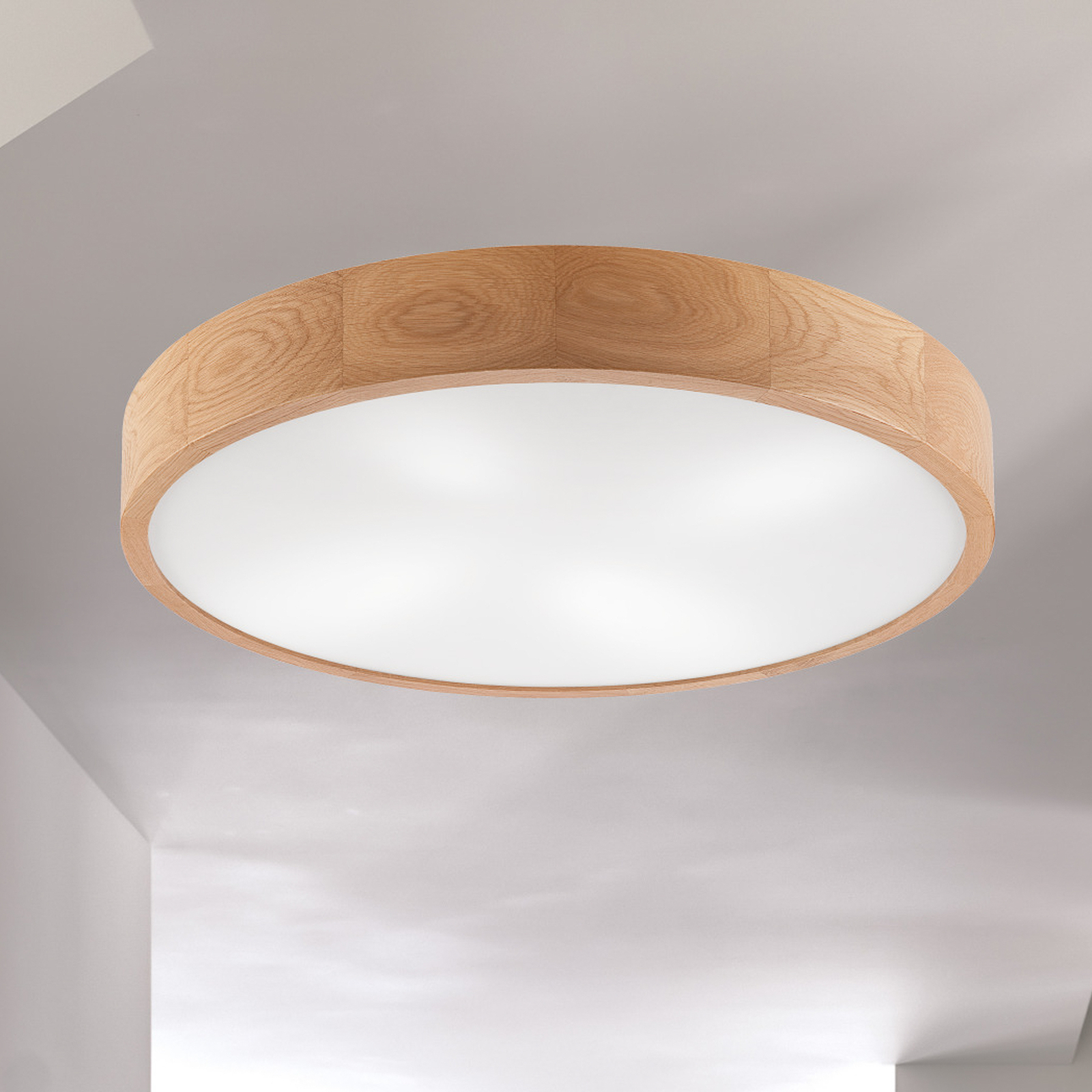 Envostar Kerio ceiling lamp, Ø 57.5 cm natural oak