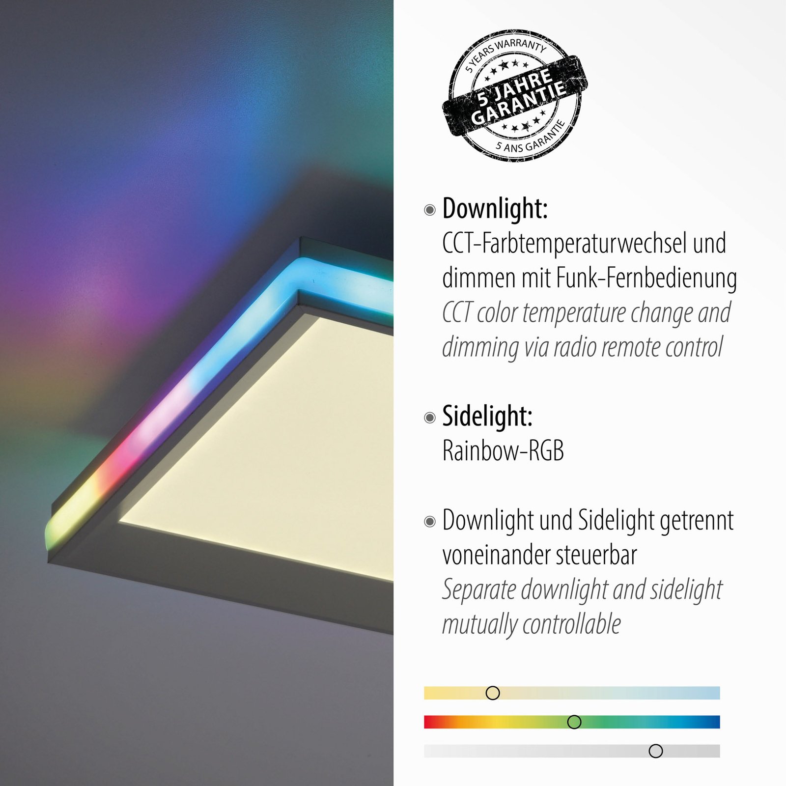LED-Deckenleuchte Galactica, CCT, RGB 100x25cm
