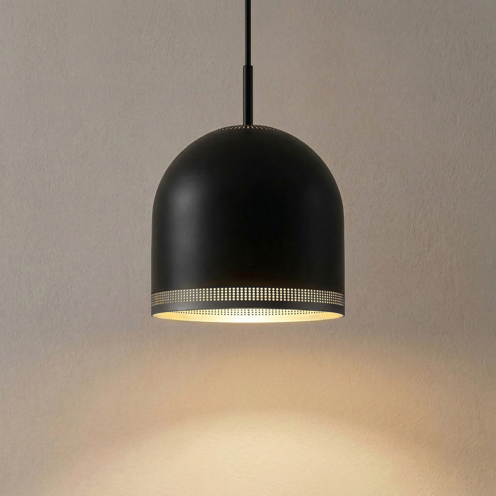 Lampă suspendată Nola Oura Ø 25 cm negru fier E27 - Camera de zi / sufragerie - Scandinavă - negru mat alb - Metal
