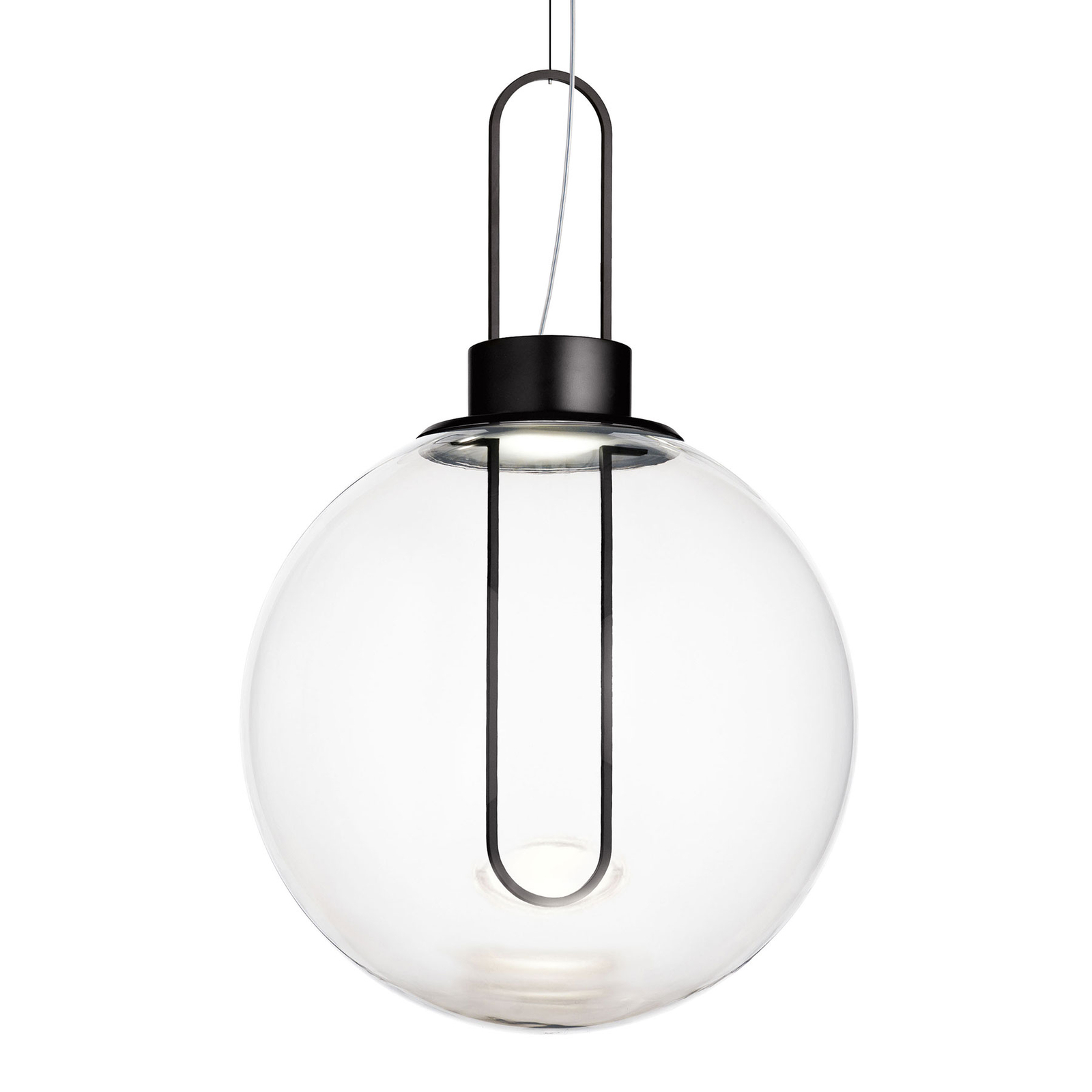 Modo Luce Orb LED-hengelampe, svart, Ø 40 cm