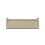 caja para plantas ferm LIVING pequeña, beige, 45 x 16 x 14 cm, acero