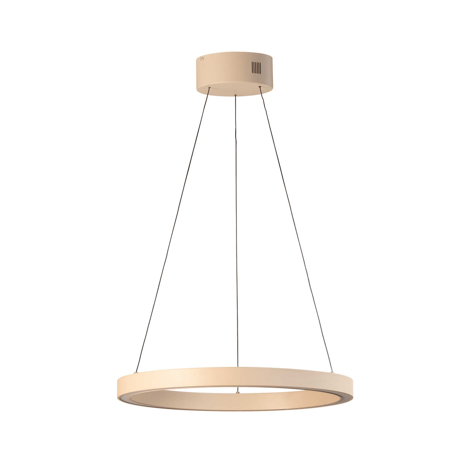 Żyrandol LED Silvio, Ø 60 cm, kolor piaskowy, metal, CCT