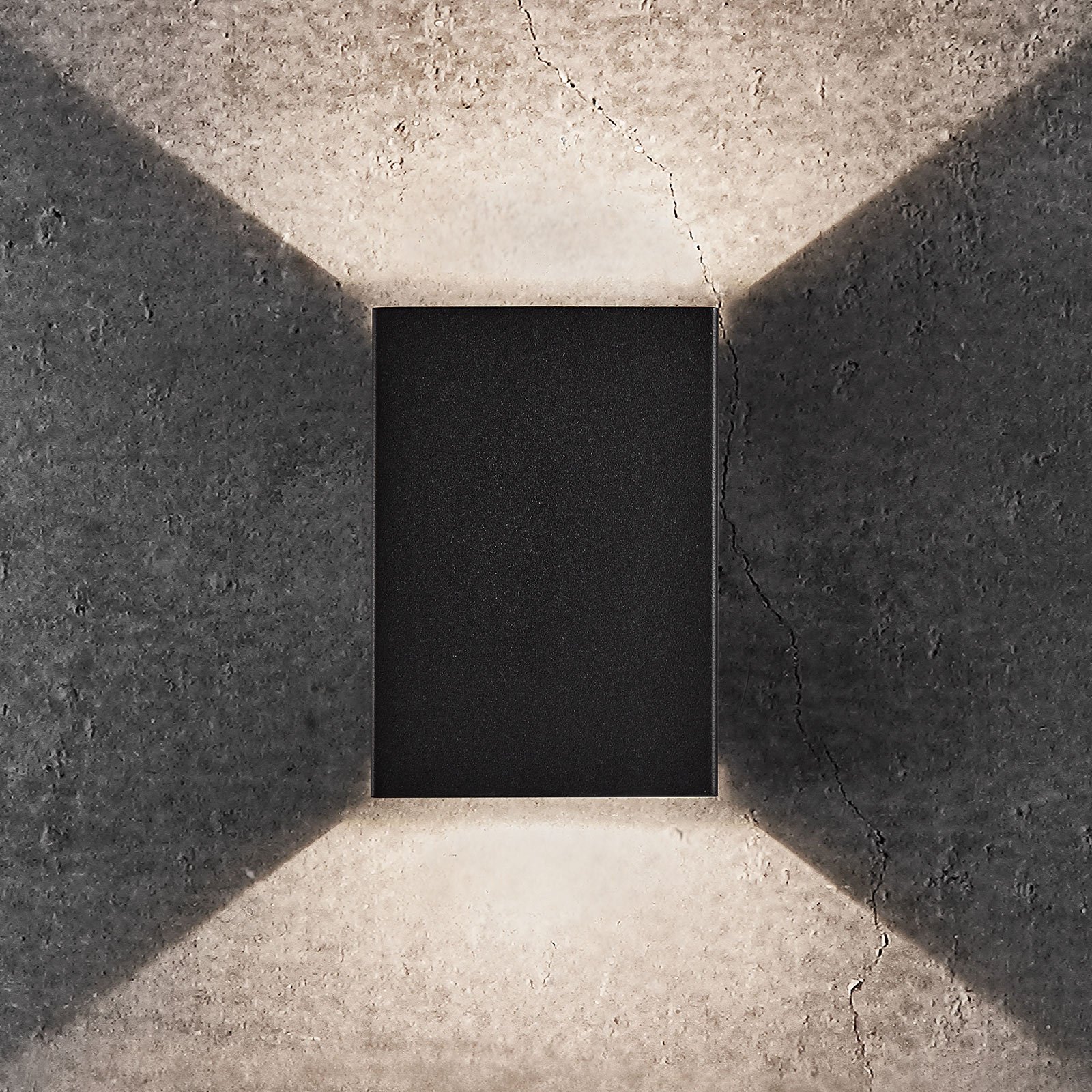 Светодиодна външна светлина за стена Сгъваема, 10 x 15 cm, черна