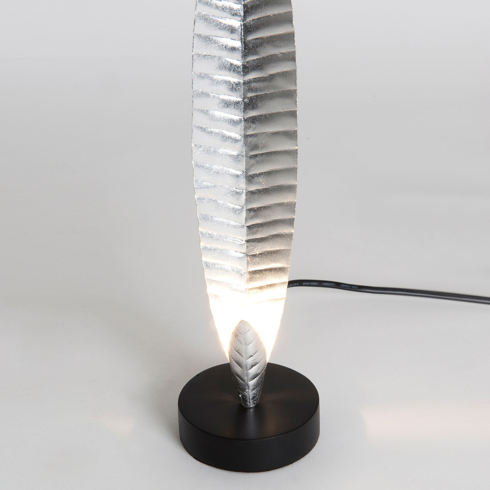 Lámpara de mesa Penna plata altura 38 cm