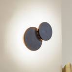 Lucande LED seinavalgusti Elrik, must, 20 cm kõrge, metall