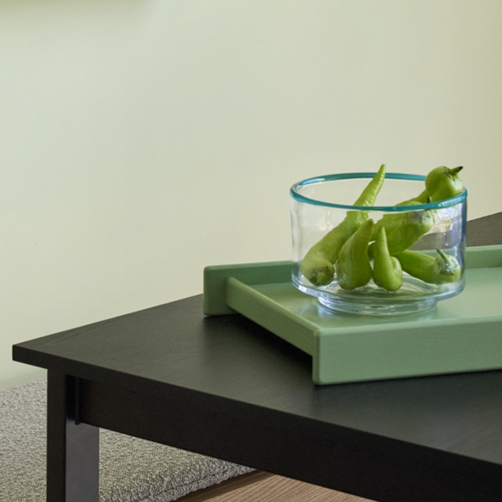 Vassoio Less verde, lunghezza 42 cm - Hübsch