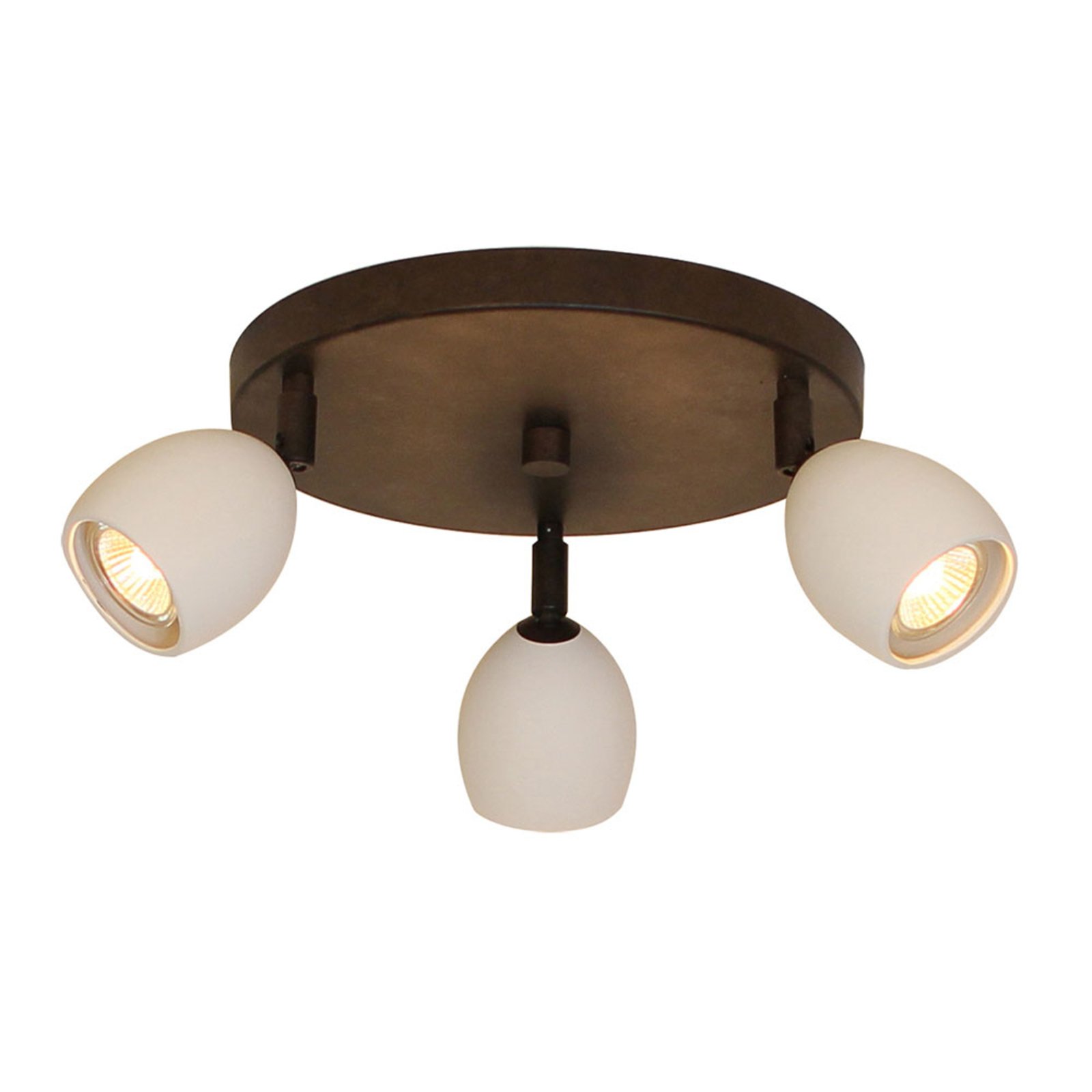 Menzel Provence matt ceiling light 3-bulb round, for Living / Dining Room, iron, ceramic, GU10, 12 W, energy efficiency: A++, H: 20 cm