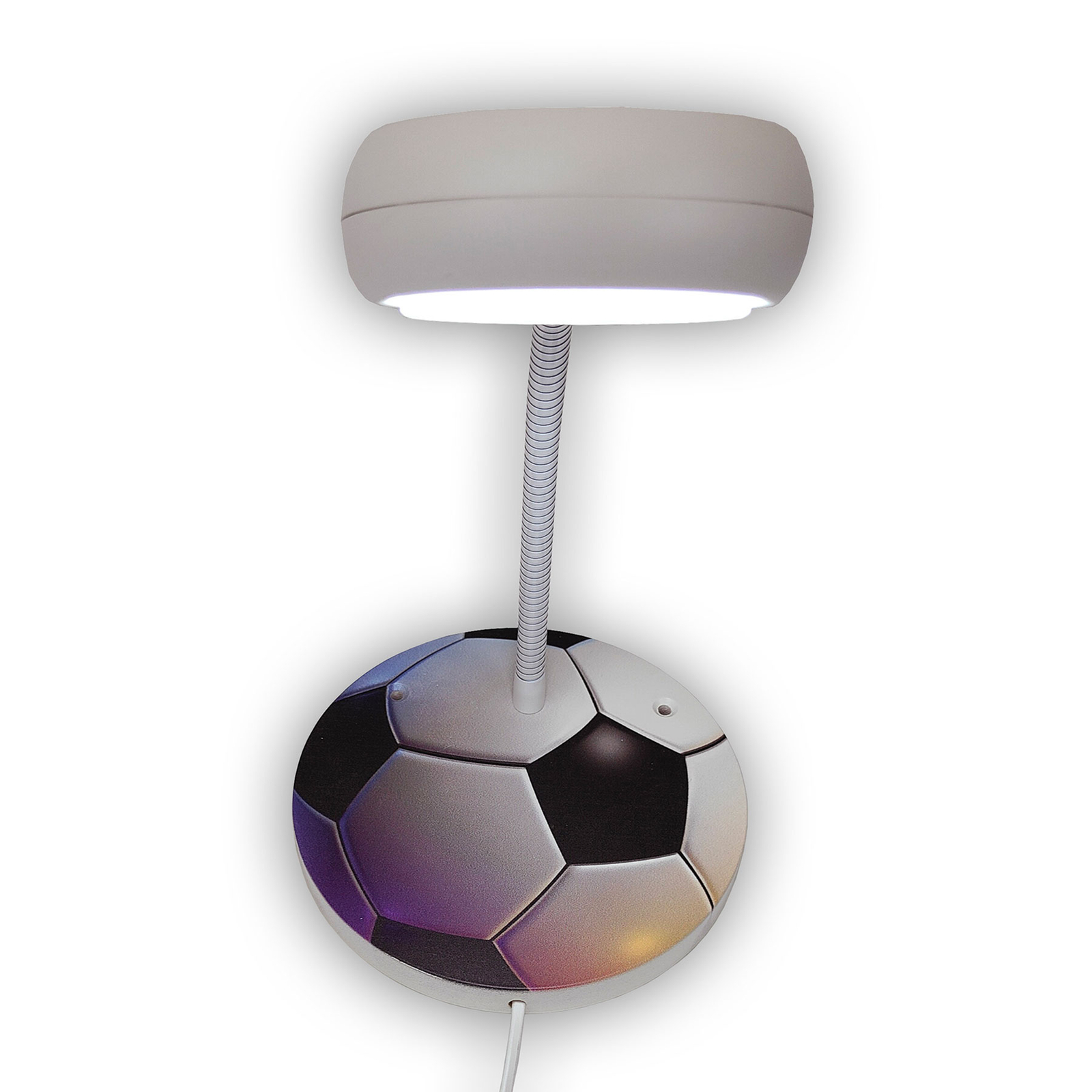 Vägglampa Fotboll med flexarm och kontaktkabel
