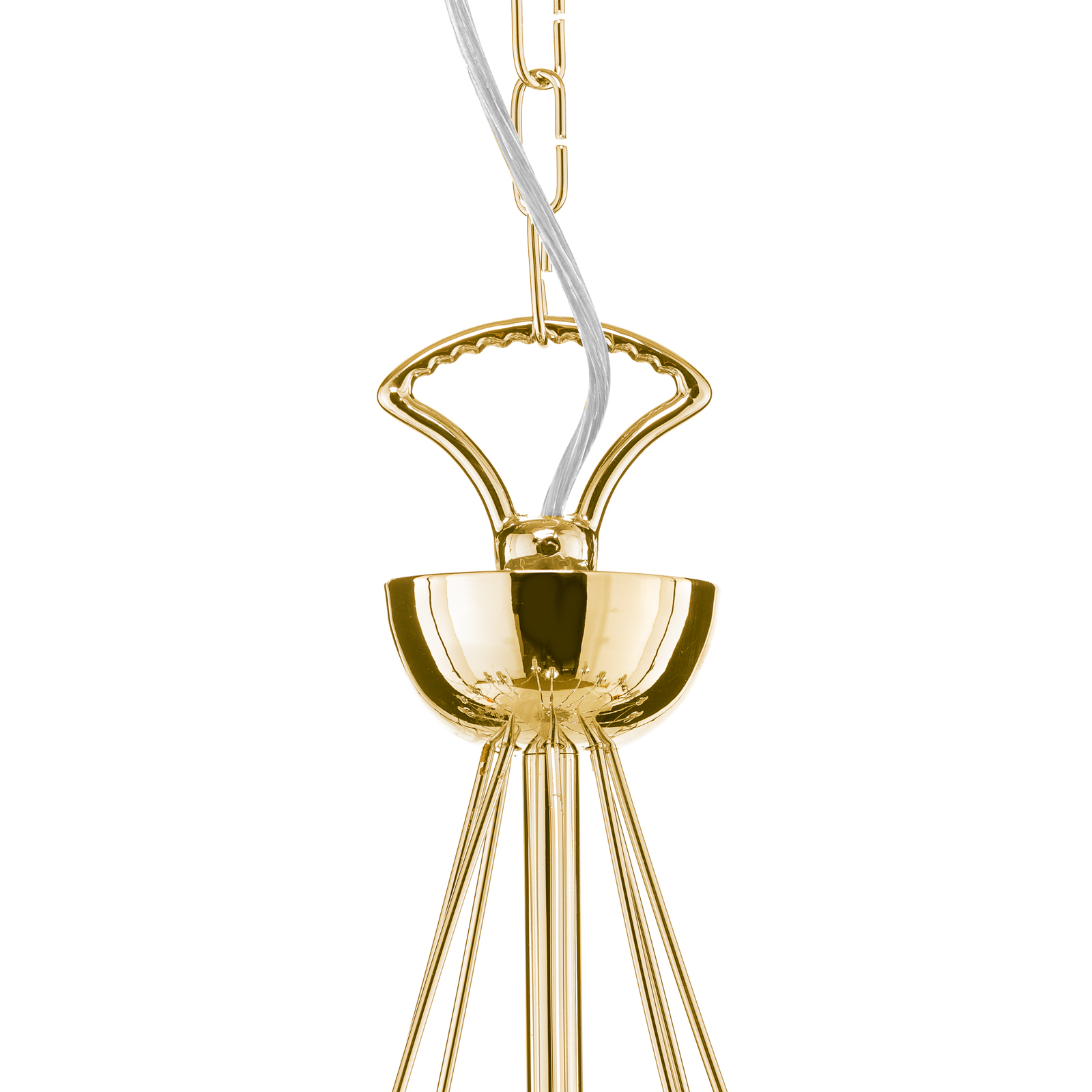 Retro chandelier, 16-bulb, gold