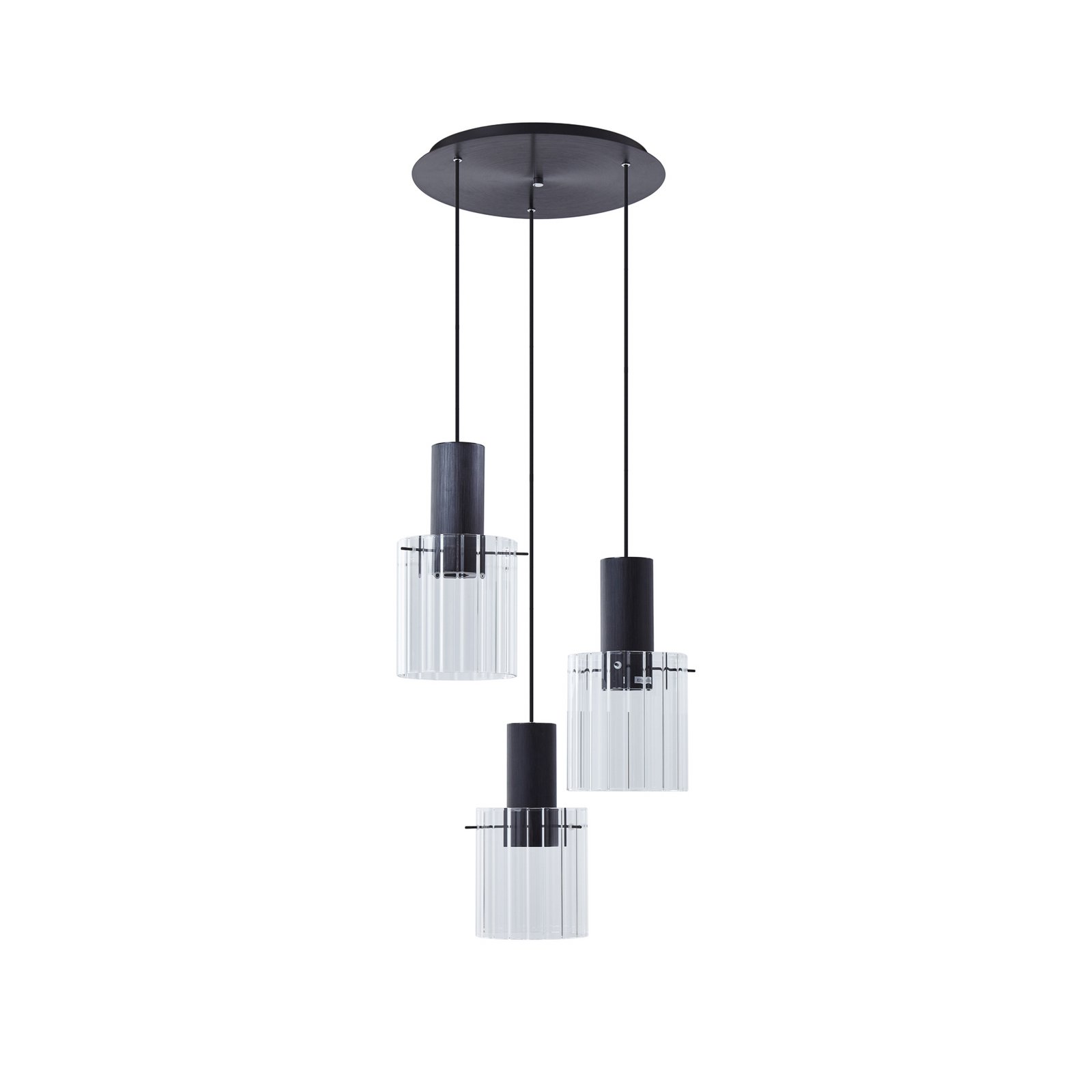 Eirian 3 Cluster Suspension Clear/Black - Lucande