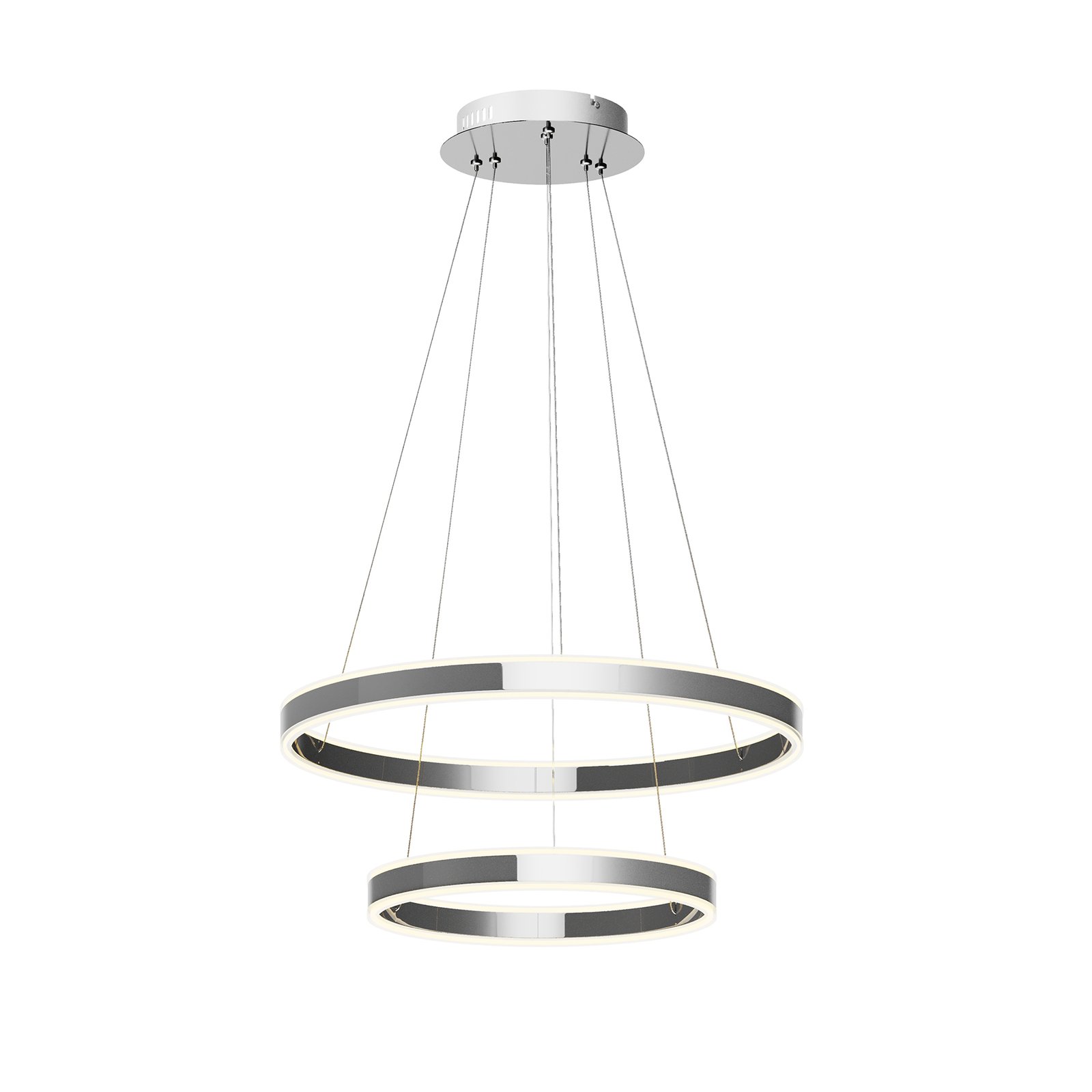 Lyani 2 Lámpara Colgante Ø60 Chrome/White - Lucande