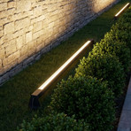 Lindby LED-gulvlampe Zavio, antrasitt, jordspyd, IP65