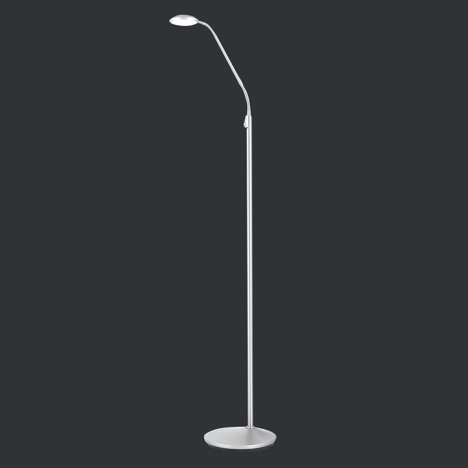 Lampadaire LED Cobra nickel à 1 lampe