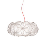 C'EST LA VIE Candeeiro suspenso, branco/cabo vermelho, Ø 53 cm