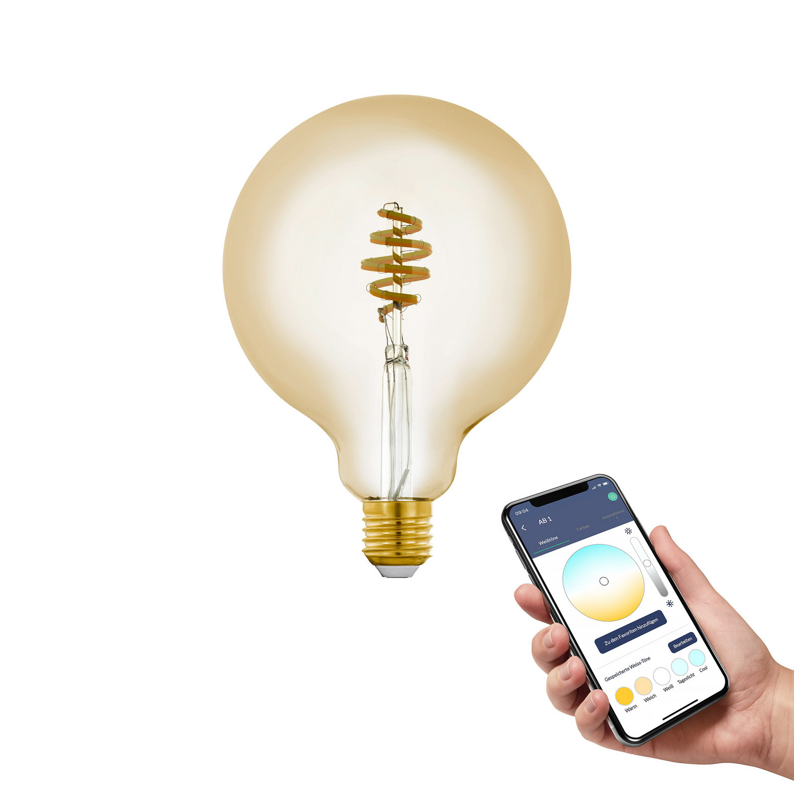 EGLO connect-z E27 G125 glob LED 55W 400lm CCT - arămiu