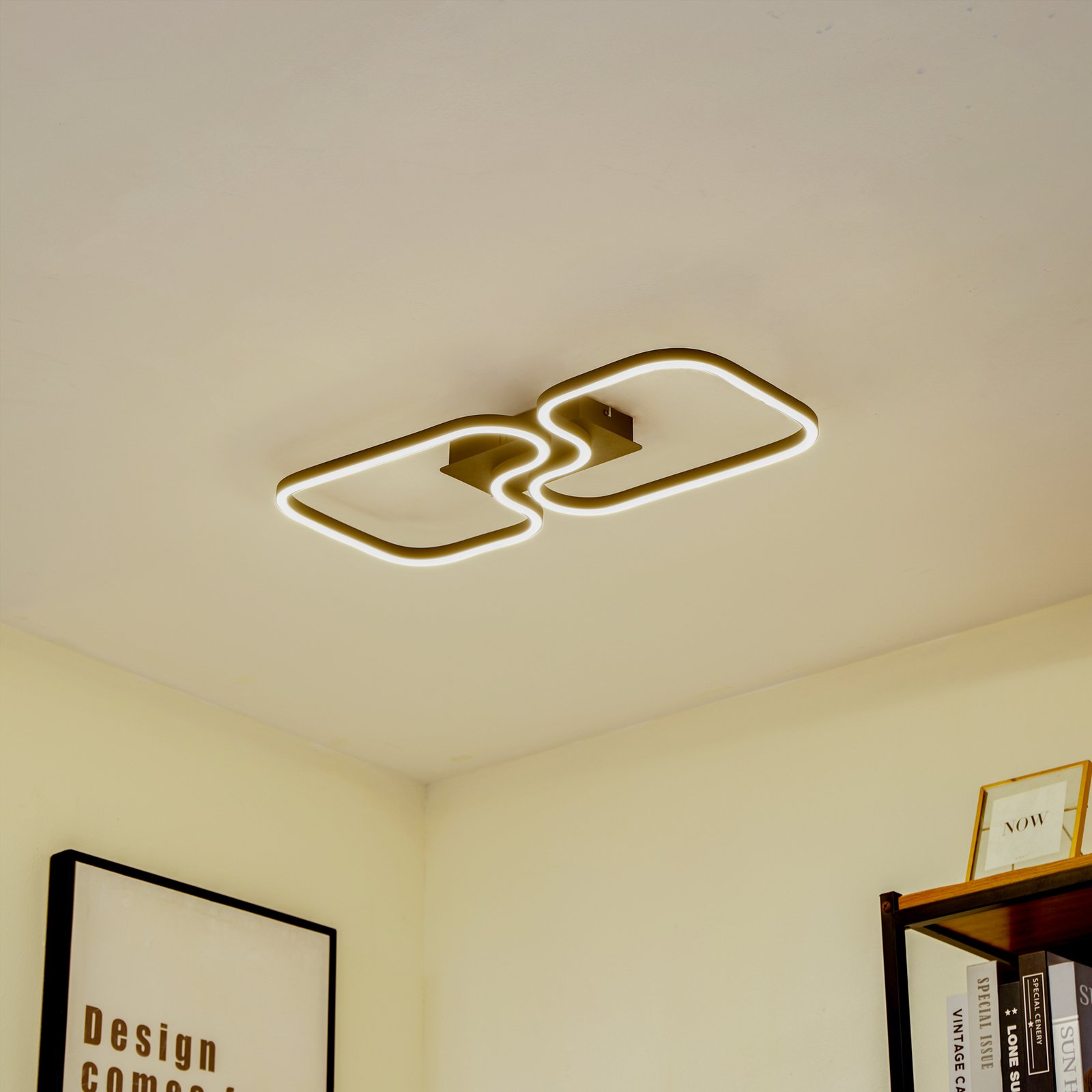 Amiya LED Ceiling Lamp 640mm Black - Lucande
