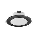 Candeeiro de teto embutido LED Acrux, Ø 15 cm, preto, CCT