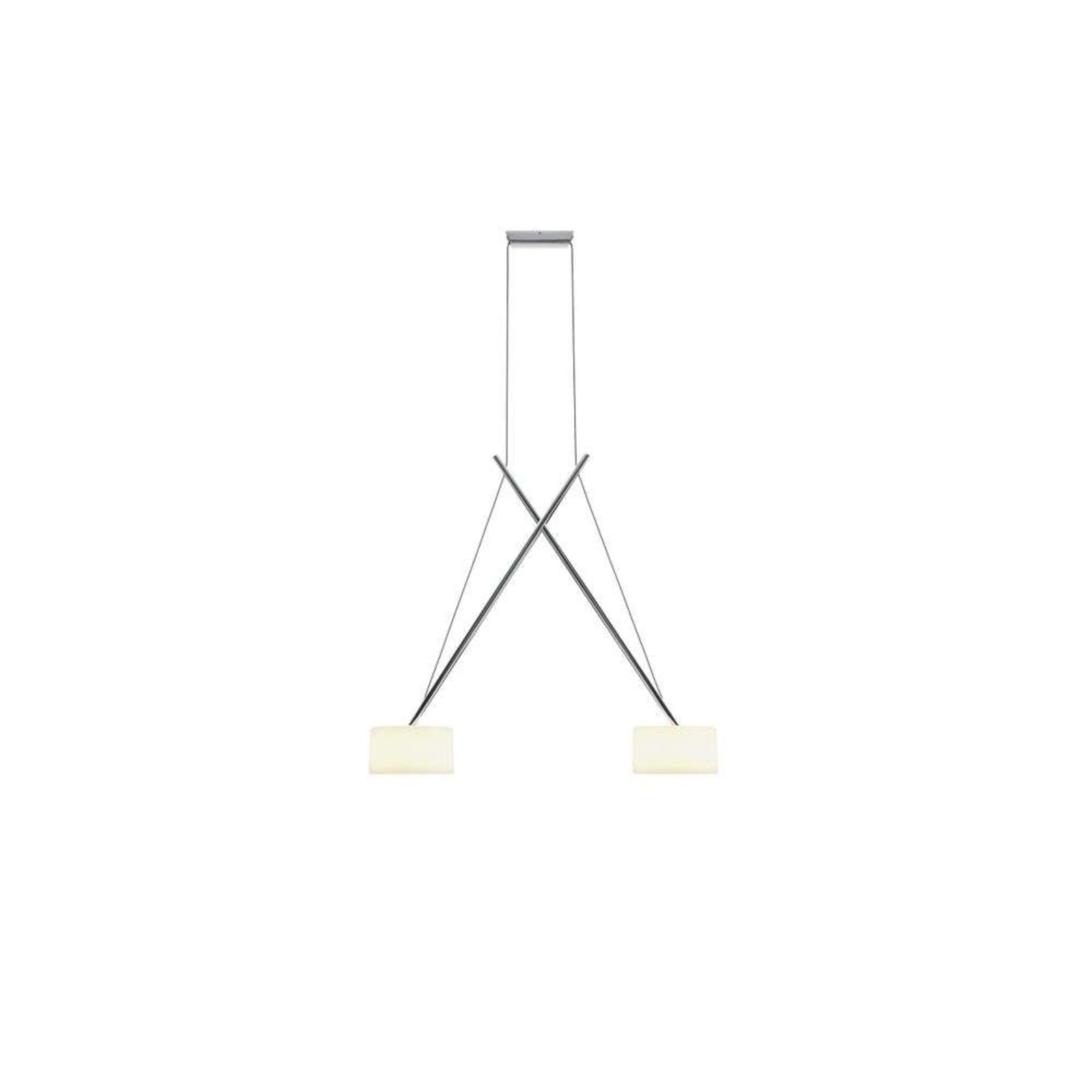 Twin LED Lustră Pendul Chrome/Glass - Serien Lighting