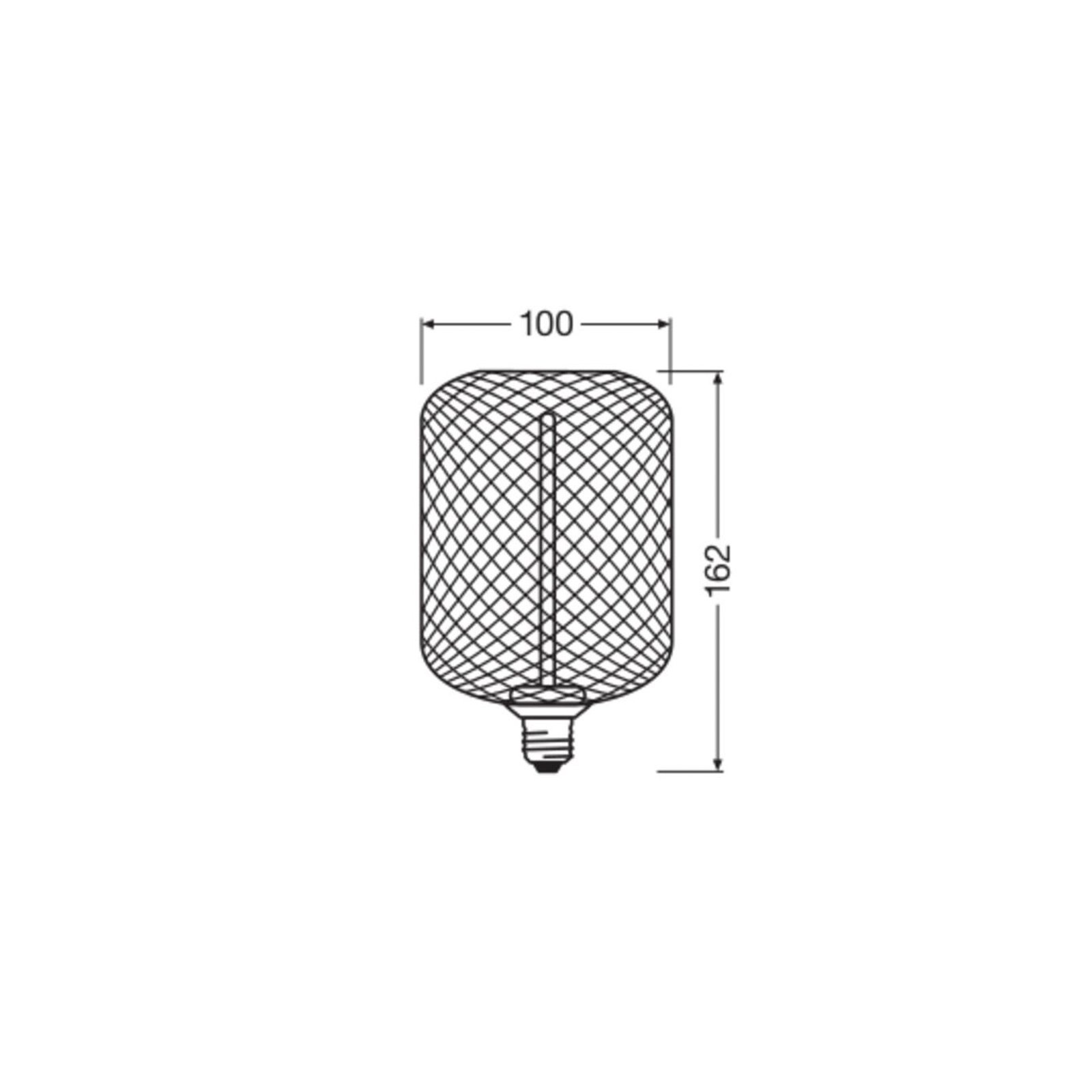 OSRAM Decor LED szalma izzószál négyzet E27 3,5W fekete 1800K 