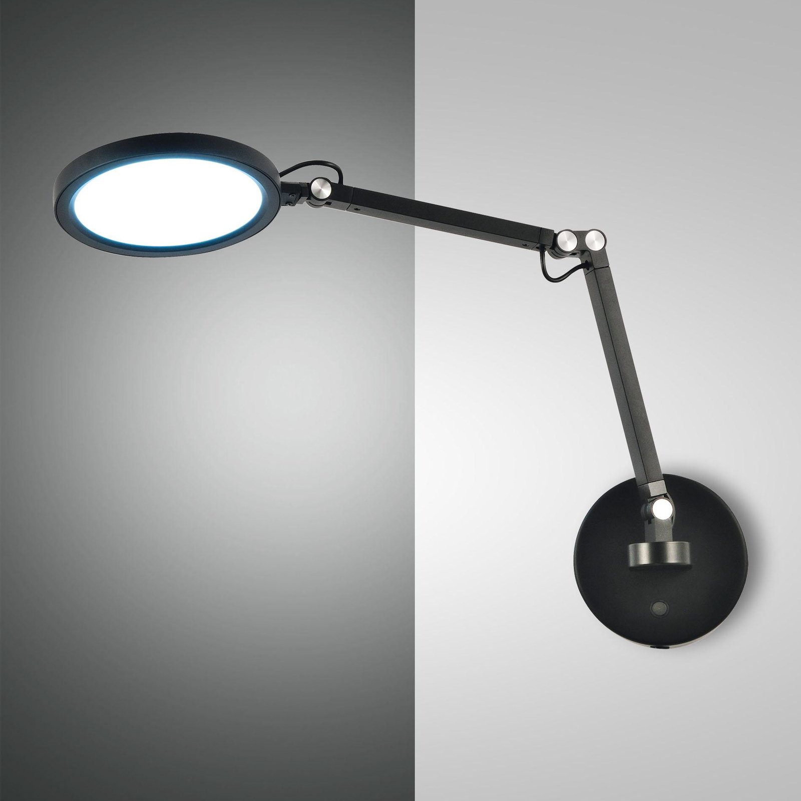 LED стенна лампа Regina, черна, CCT, с възможност за димиране, регулируема