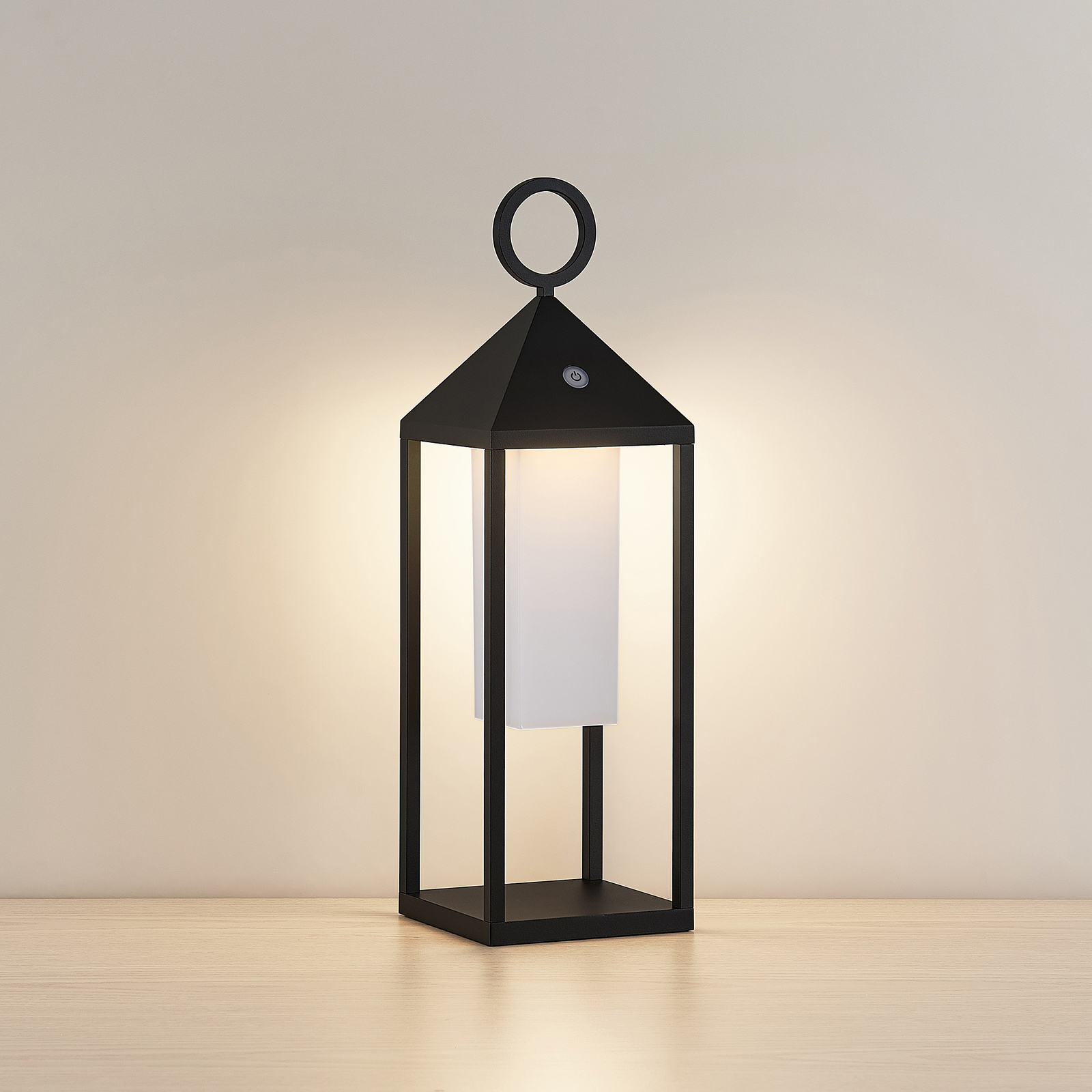 Lucande Miluma lanterne LED, 54 cm, noire
