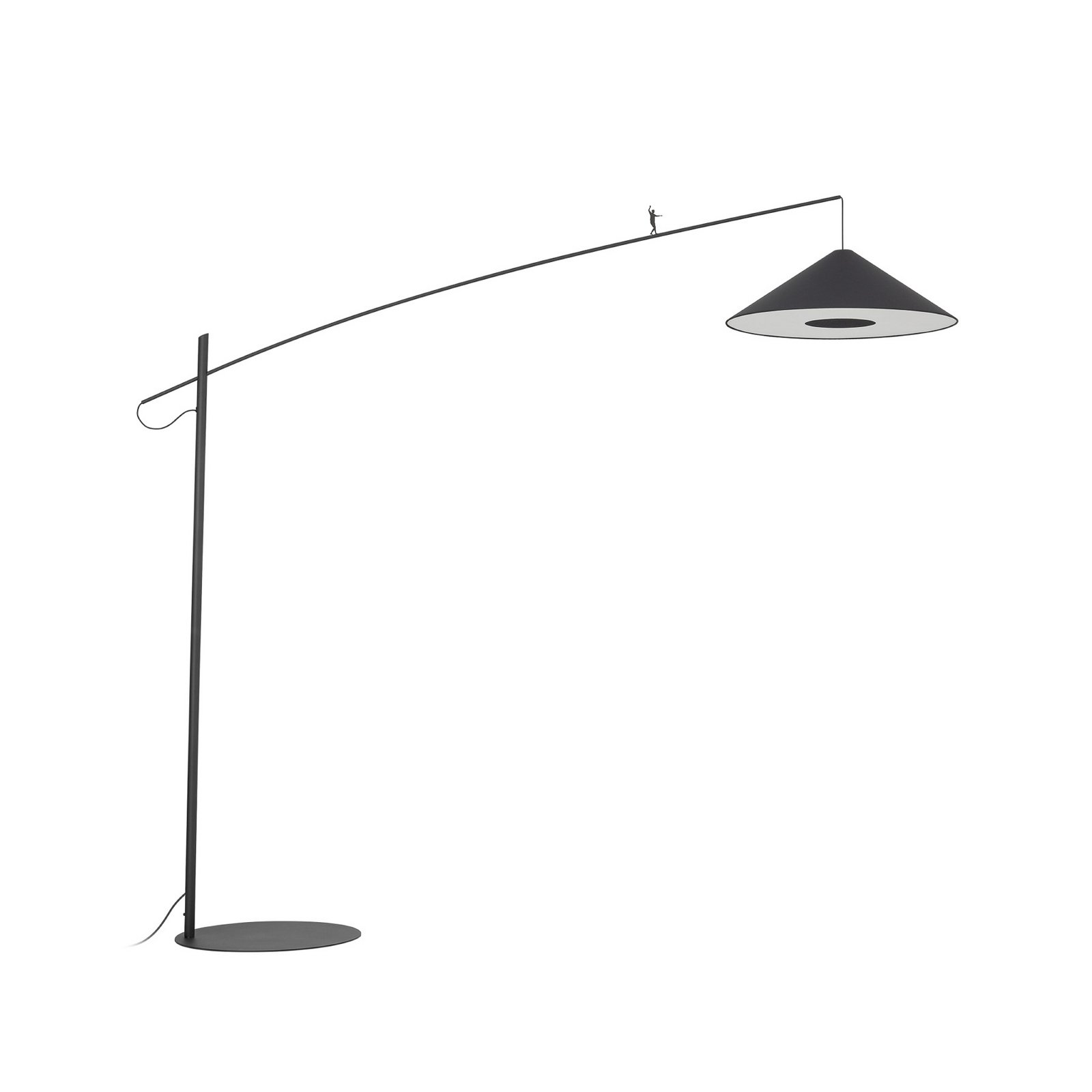 Bogenleuchte Poise, schwarz, Stahl, Textil, Ausladung 260 cm Bogenleuchte Poise, schwarz, Stahl, Textil, Ausladung 260 cm